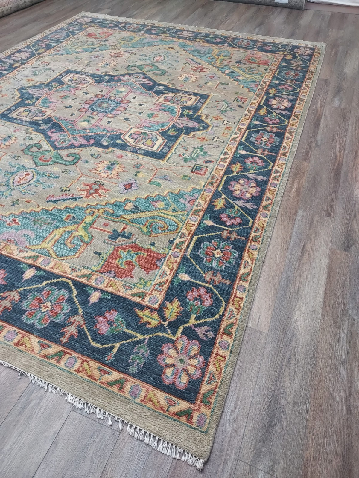 STUNNING 9×12 TURKISH SERAPI HERIZ RUG,VIBRANT FRESH COLOR PALETTE MODERN SCHEME