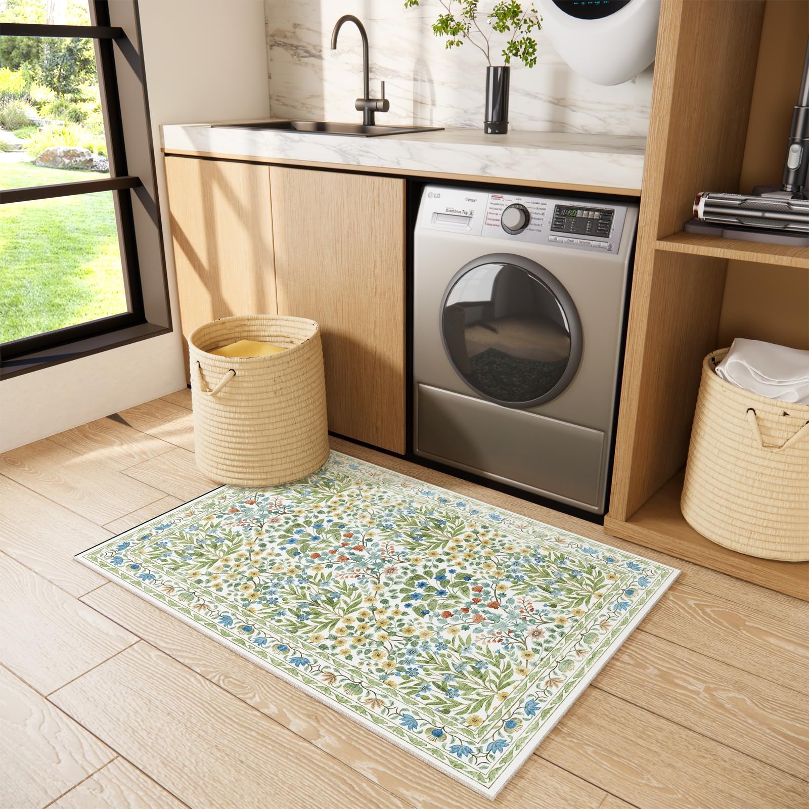 Washable Entry Rug 2×3 Feet, Non-Slip Indoor Entryway Bathroom Kitchen Mat, V…