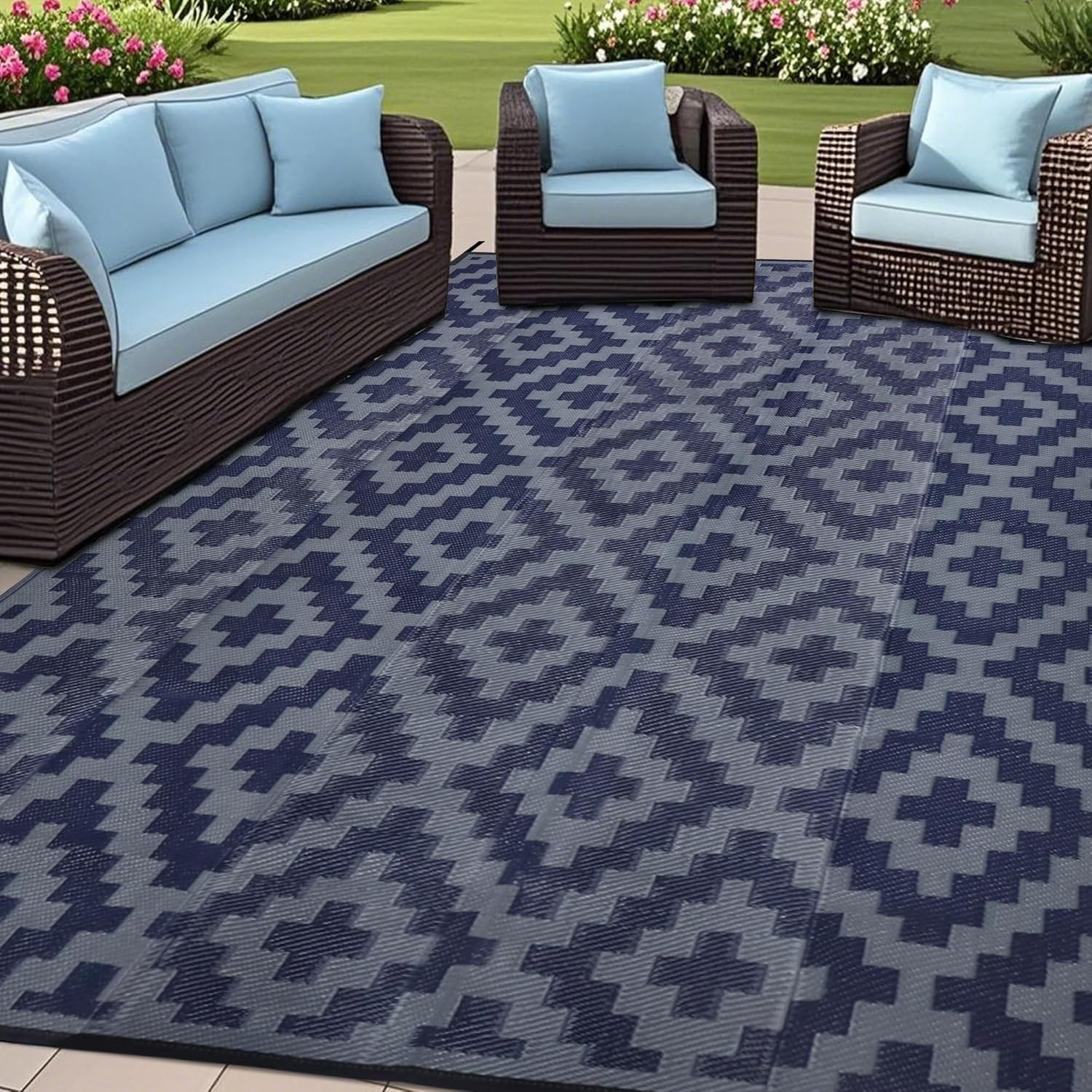 Reversible Mats, Plastic Straw Rug, Modern Area Rug, Large Floor Mat and Rug for