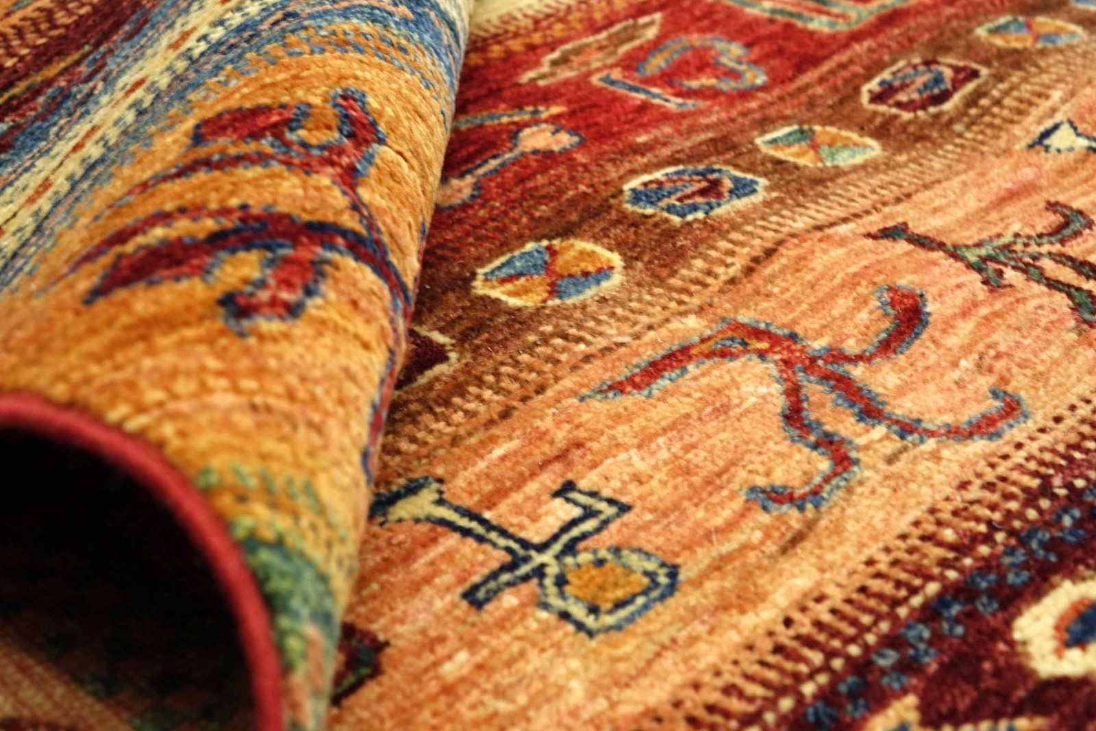 Afghan Khorjin Shaal Carpet Hand-knotted 200×300 Red Pictorial Wool