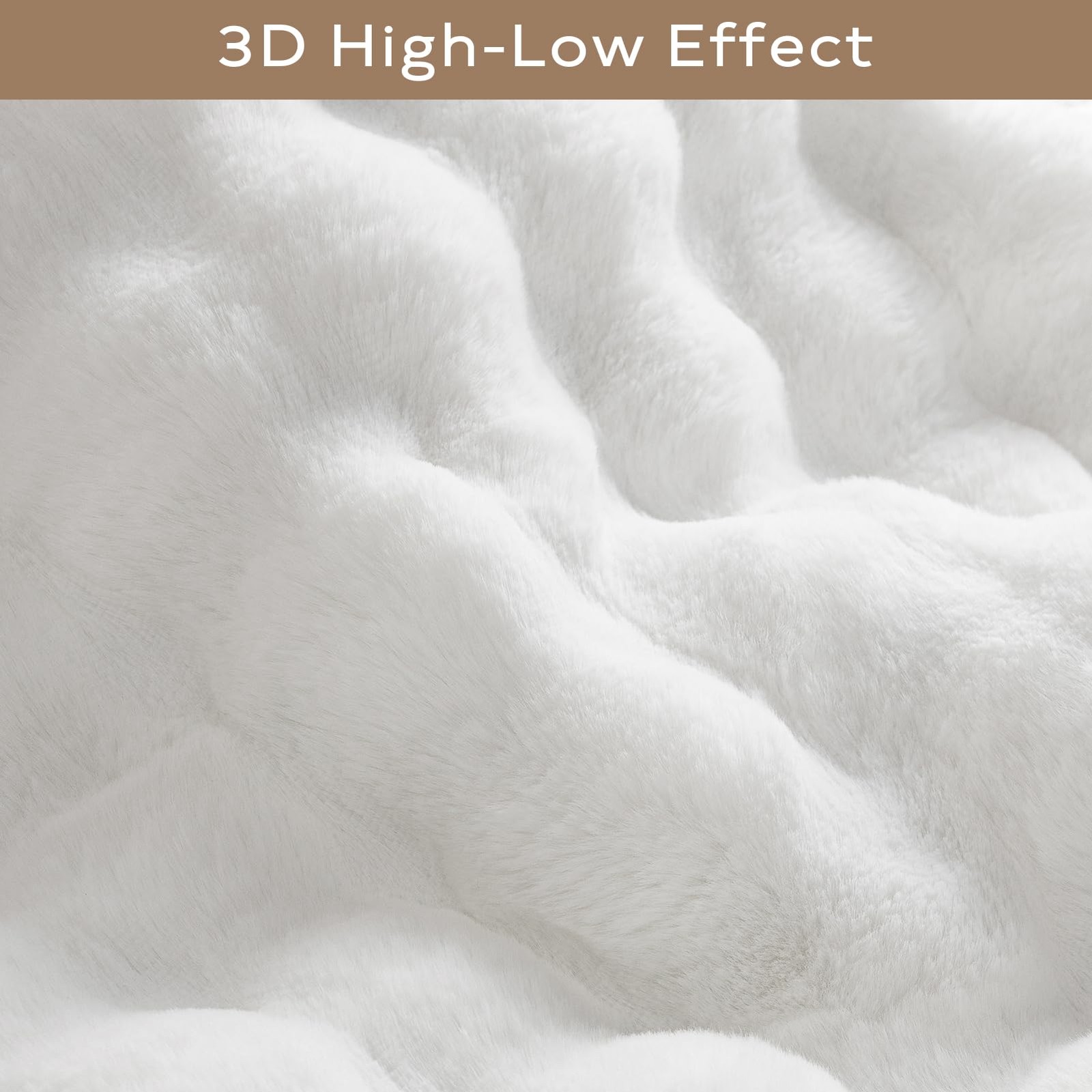 Ashler Faux Rabbit Fur Rug, White 4×6 FT Fluffy Soft Runner Area Rugs, Rectan…