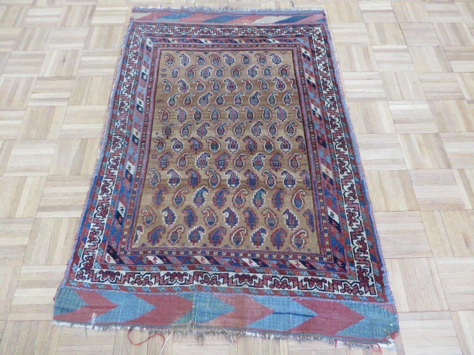 2’11 x 4’5 Hand Knotted Fine Antique Ersari Oriental Rug G15451