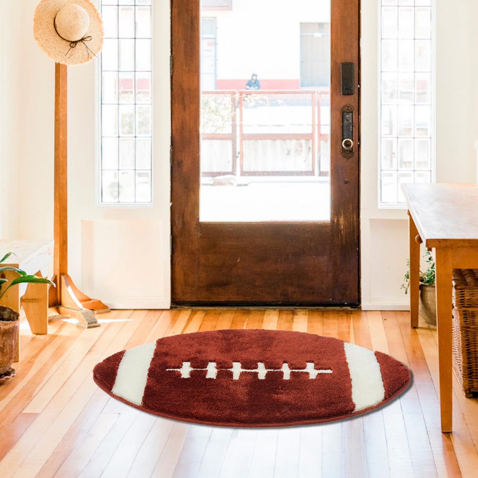 Beyond Deco Hand Tufted American Football Rug 39×24 inches, Machine Washable