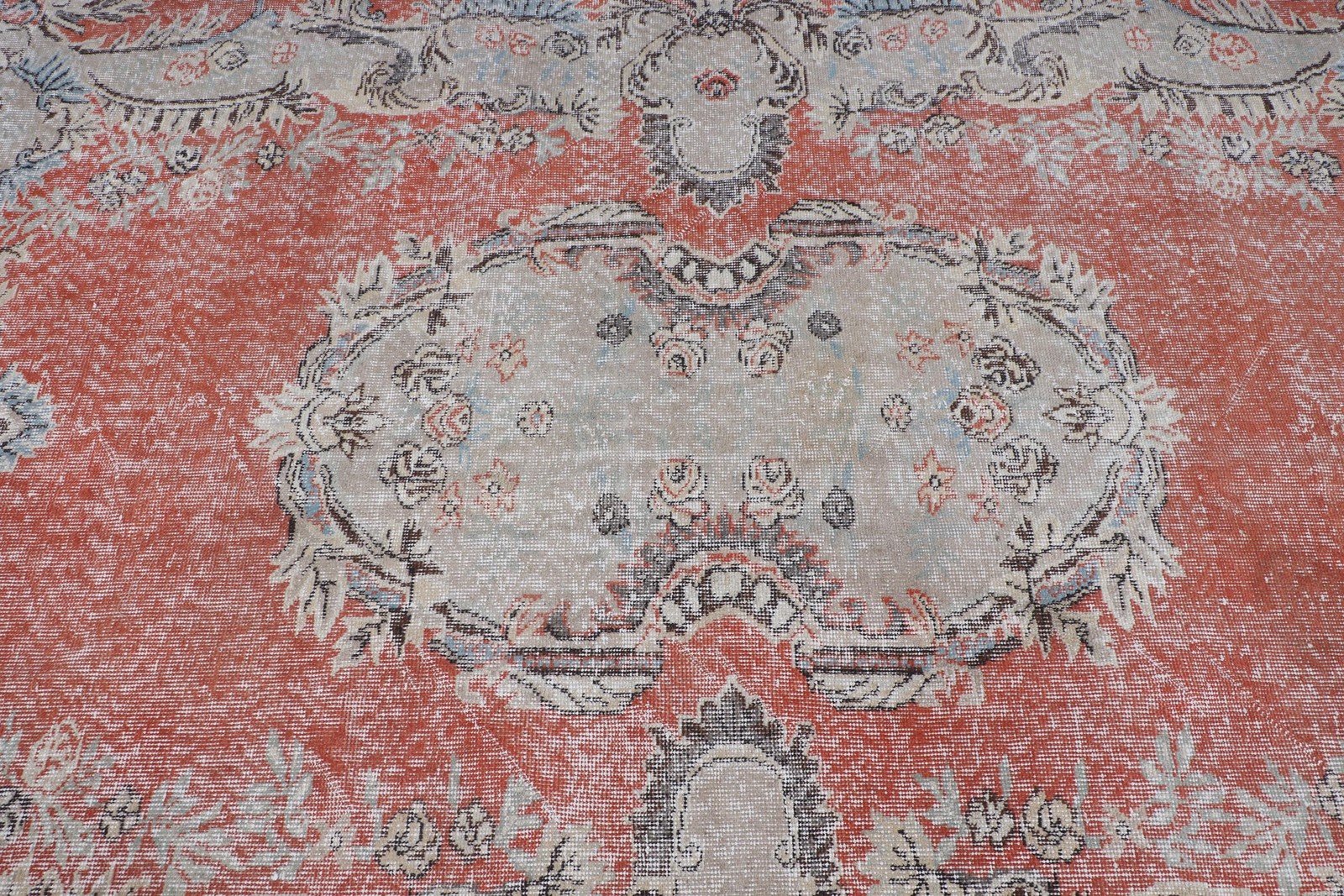 5,6×8,9 ft Vintage Turkish Rug, Large Rug, Red Wool Rug