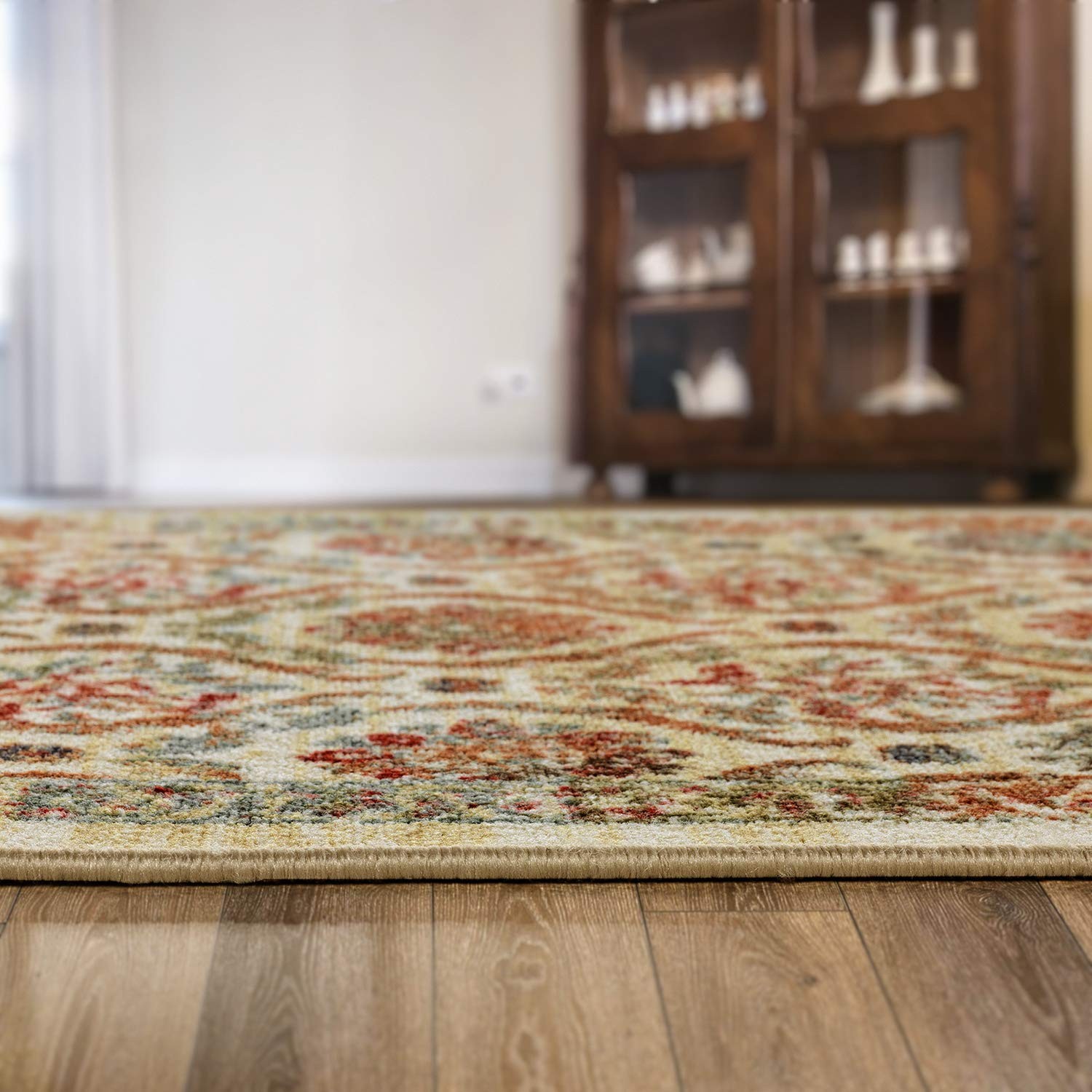 Antep Rugs Alfombras Non-Skid (Non-Slip) 2×10 Rubber Backing Floral Geometric…
