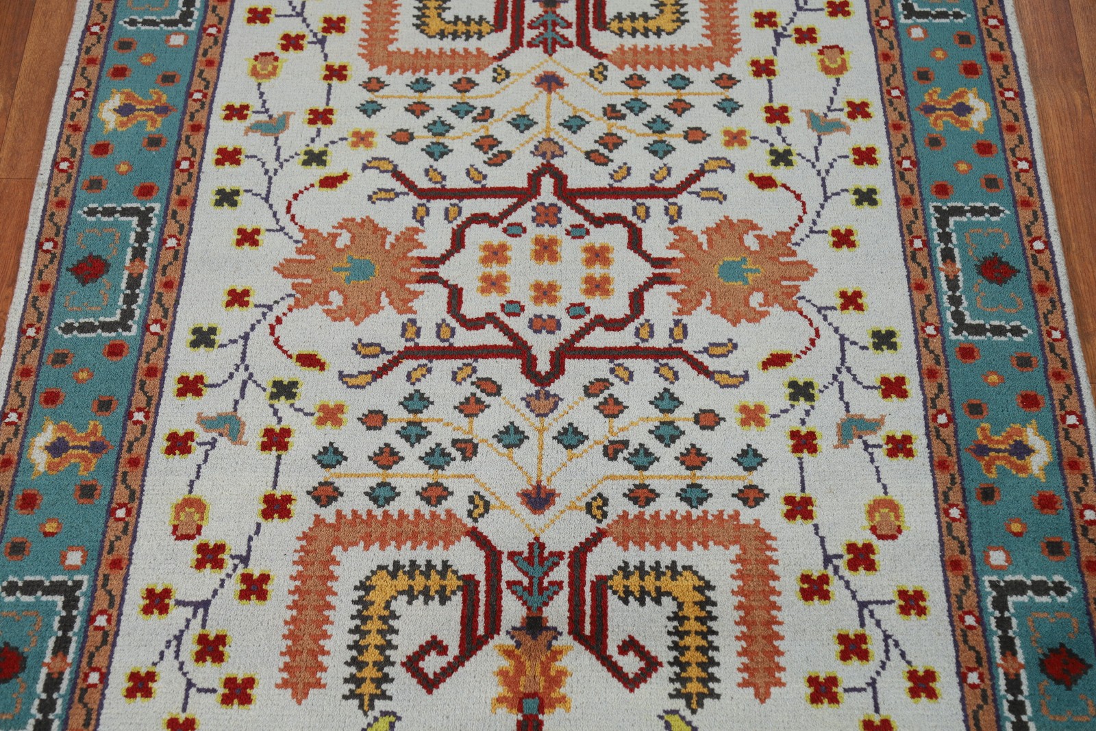 Light Blue Handmade Oushak Oriental Rug 4×6 Contemporary Home Decor Wool Carpet