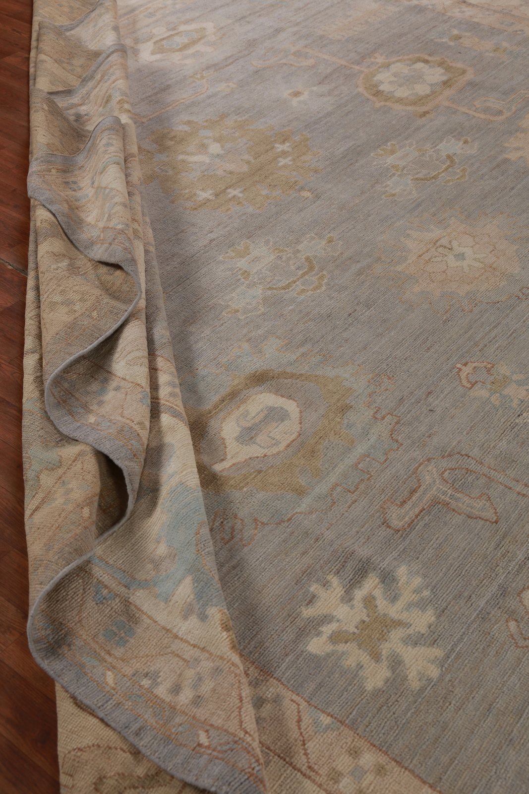 Vegetable Dye Traditional Oushak Turkish Rug Hand-Knotted Large Rugs 12×15 ft