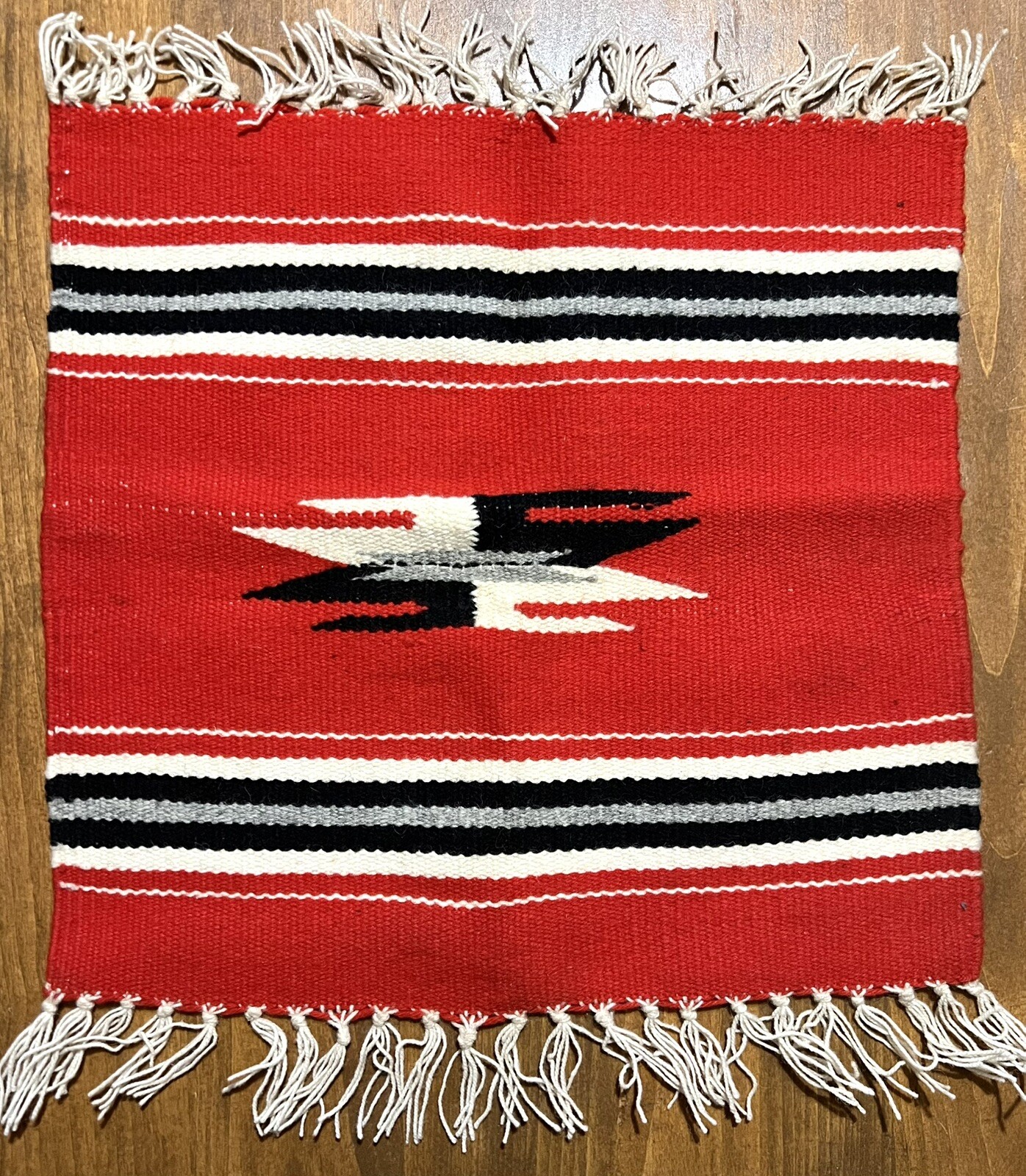 Native American 100% Wool Hand woven 14″ X 16.5″ Table Runner Placemat