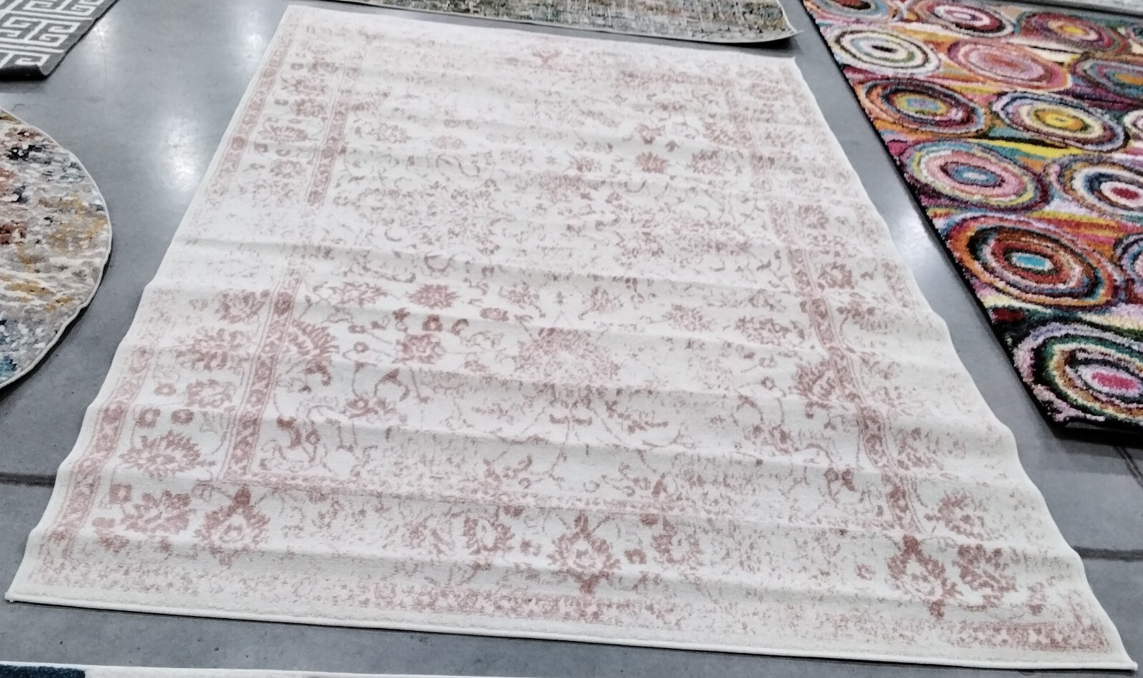 IVORY / ROSE 6′-0″ x 9′-0″ Stained Rug, Reduced Price 1172763860 ADR109H-6