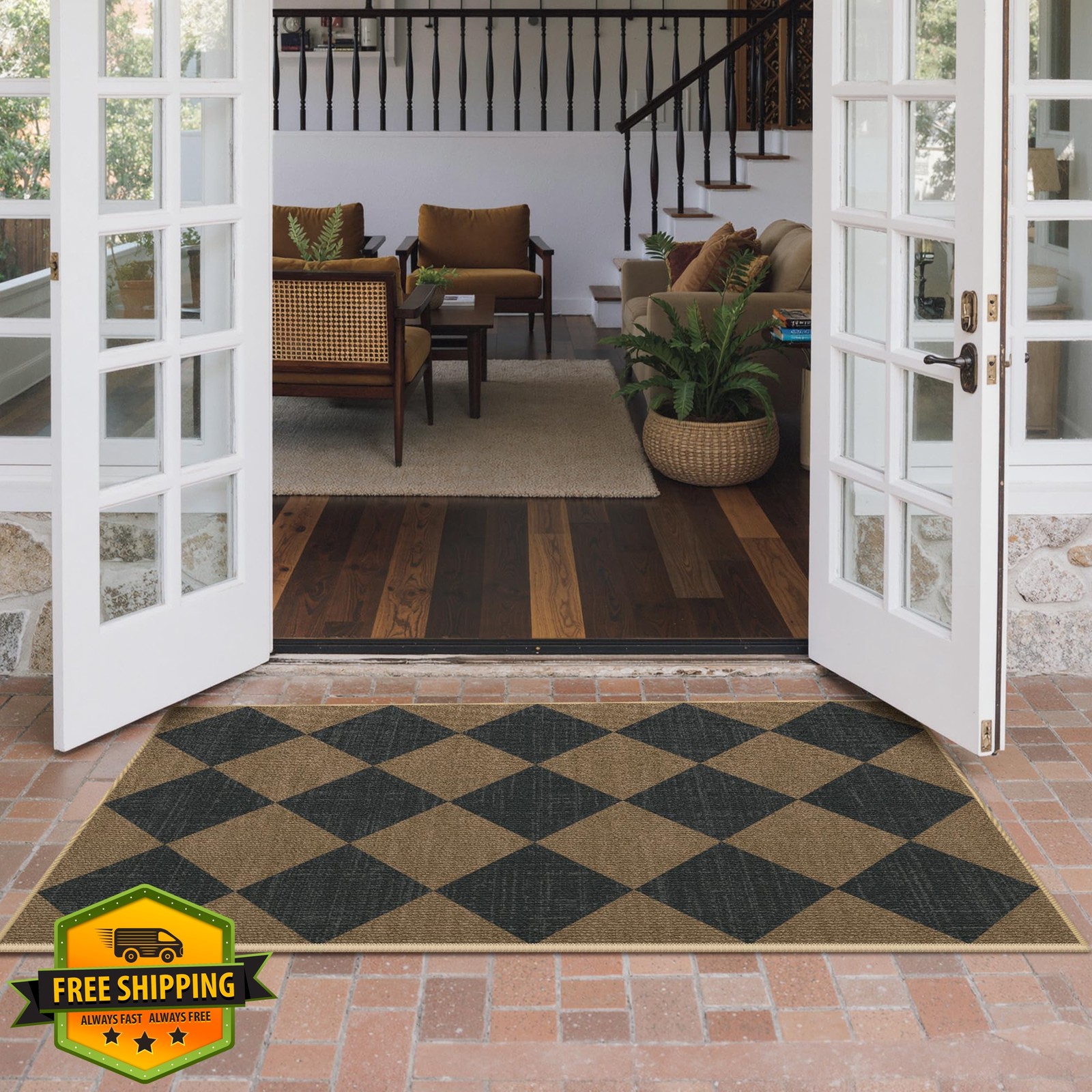 GENIMO 3’x5′ Black Coffee Area Rug