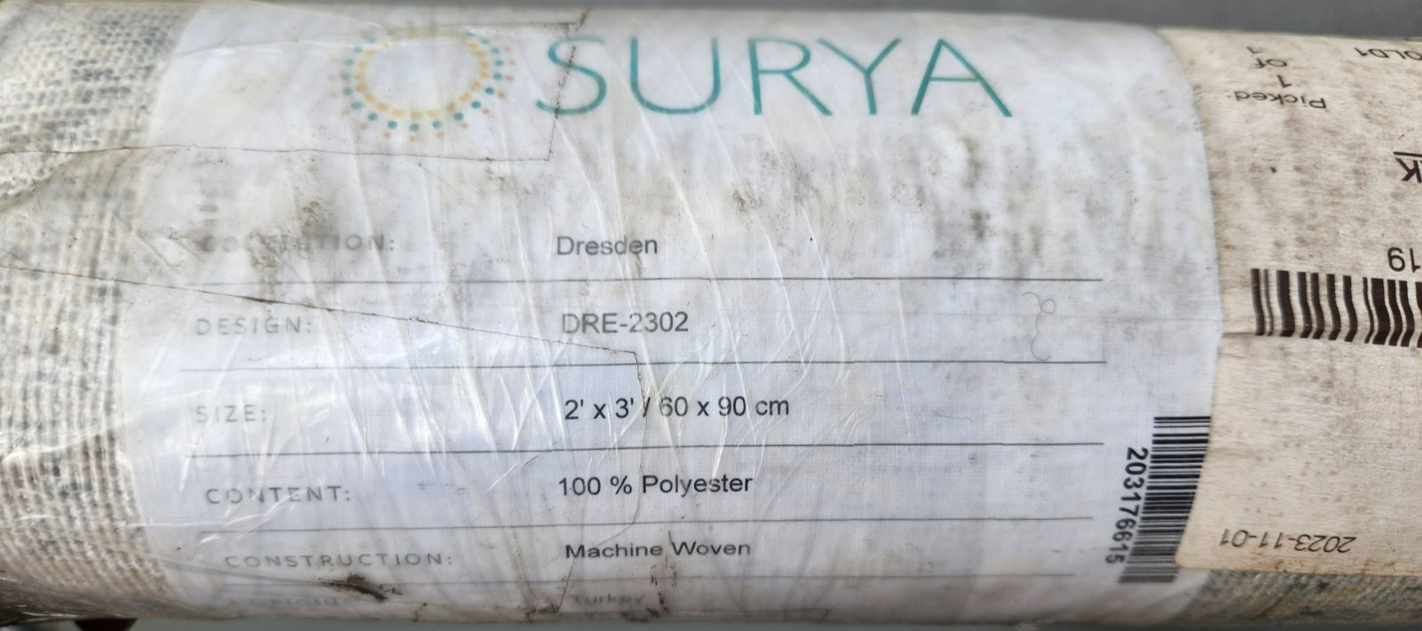 Surya Dresden DRE-2302 Area Rug, 2′ x 3′, 100% Polyester