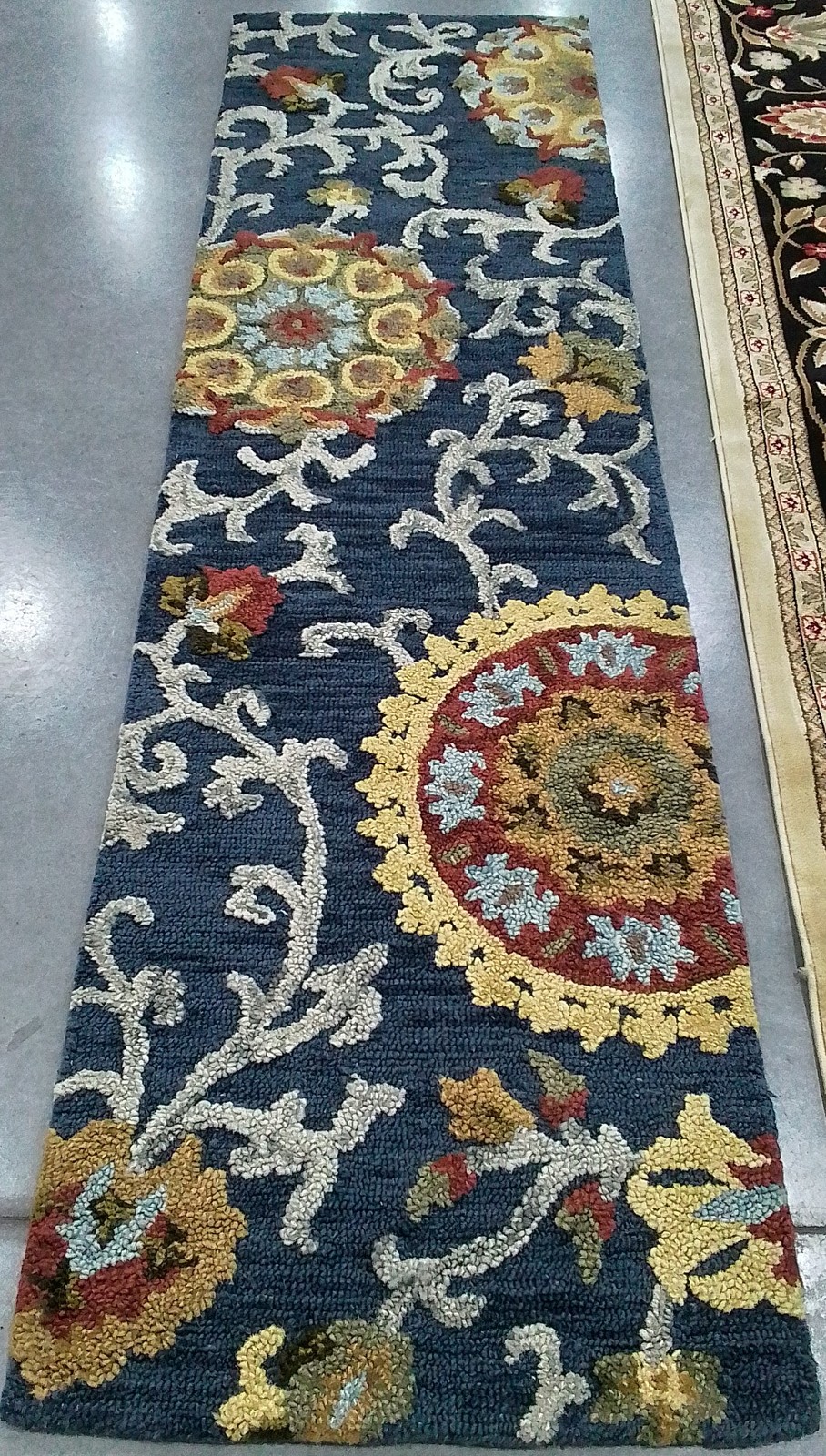 NAVY / MULTI 2′-3″ x 8′-0″ Back Stain Rug, Reduced Price 1172791828 BLM401N-28