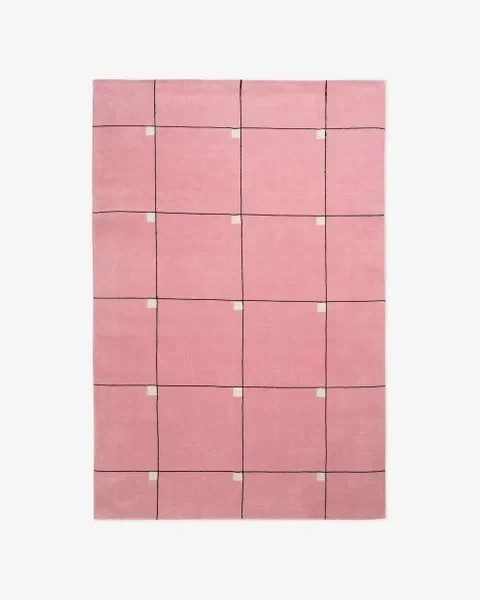 Nordic Knots Milano Hand Tufted Wool Rug – Pink & White Modern Scandi Area Rug