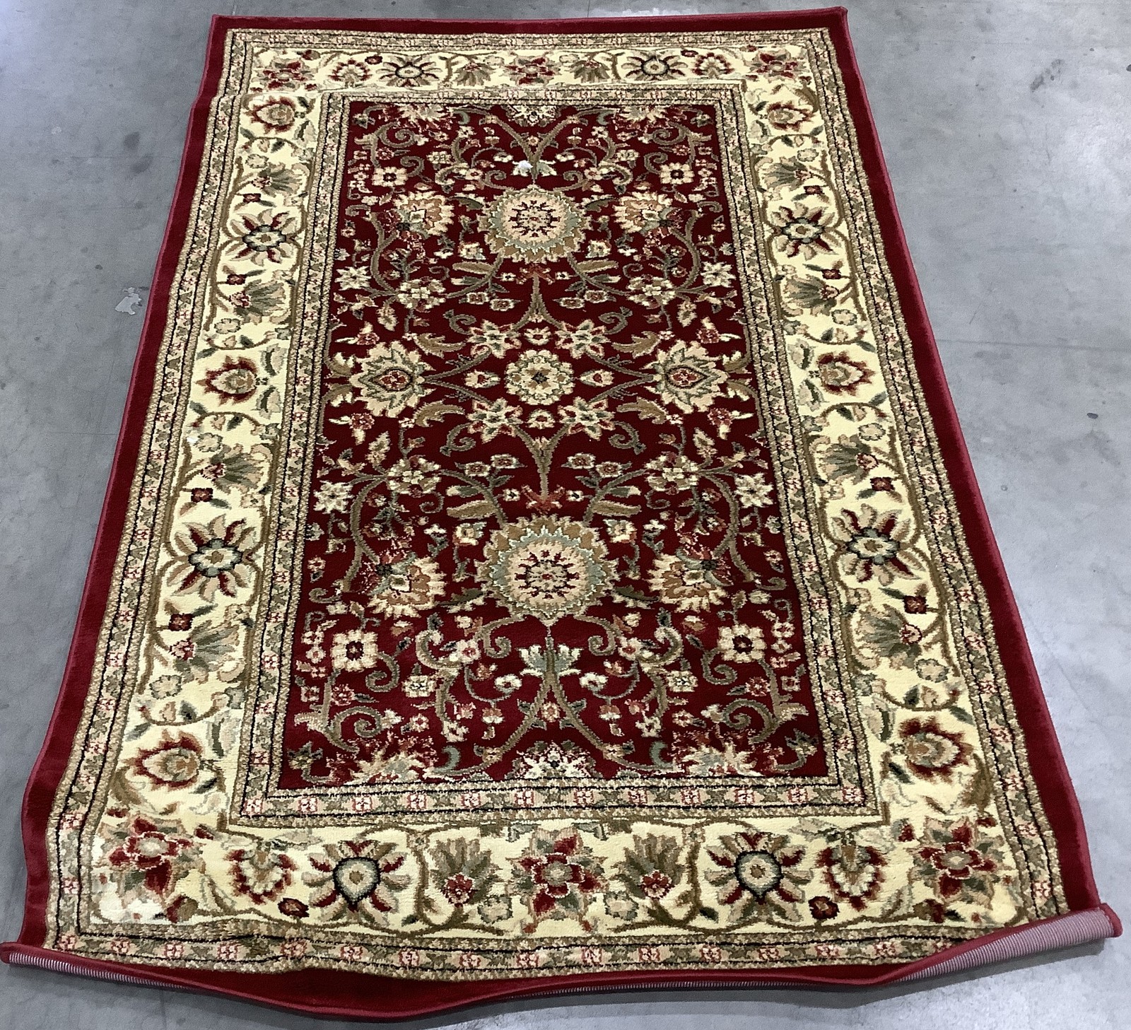 RED / IVORY 4′-0″ x 6′-0″ Pressed Pile Rug, Reduced Price 1172683352 LNH212F-4