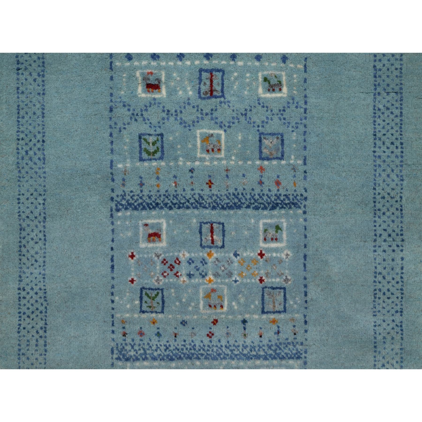 2’3″x4’5″ Blue Thick and Plush Lori Buft Wool Hand Knotted Oriental Rug R91319
