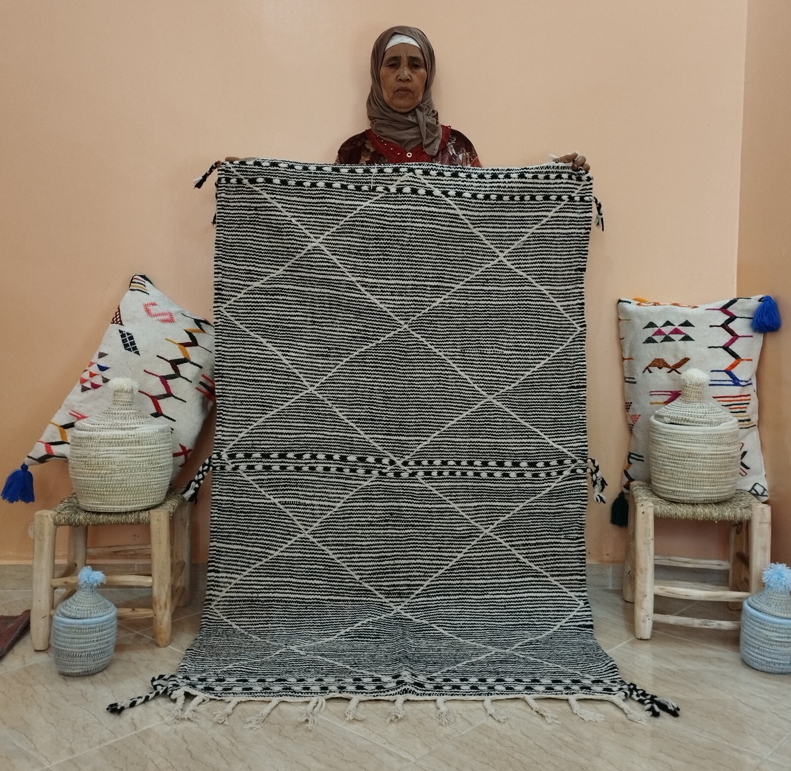 Moroccan Rug | Handmade Berber Rug Flatweave | Zanafi Kilim Rug zanafi rug