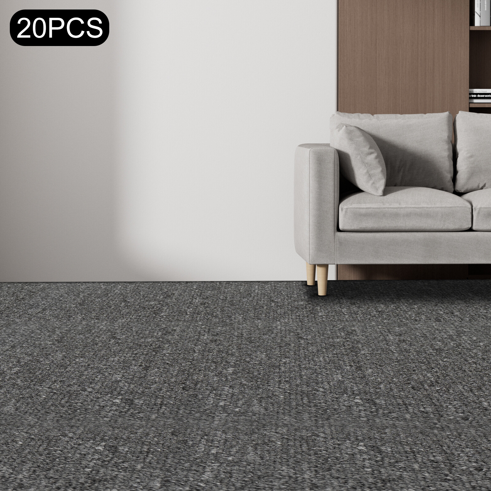 20Pcs Square Carpets 20×20-inch Interlocking Commercial Carpet 5.5mm Thickness