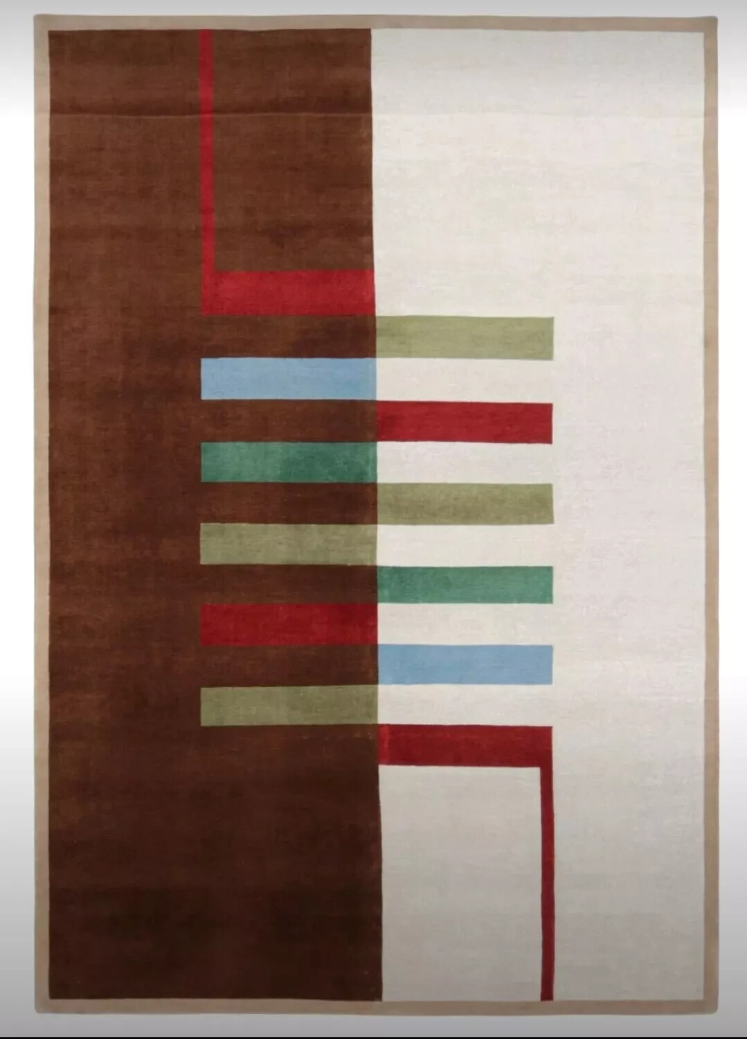 Modern Geometric Hand-Tufted Wool Rug-Bold Stripes & Color Multicolor Design Rug