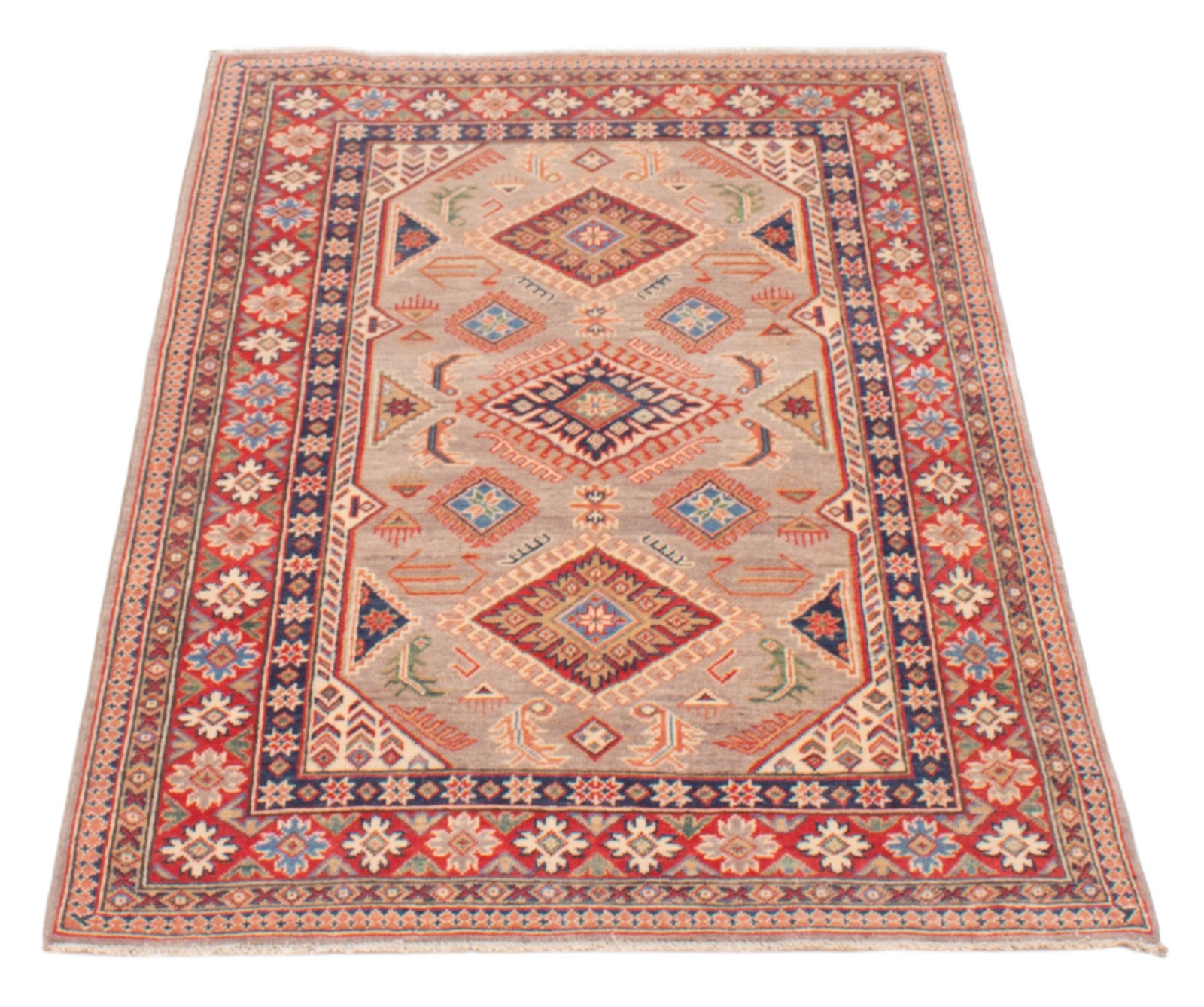 Traditional Hand-Knotted Geometric Area Rug 3’10” x 6’0″ Oriental Wool Carpet