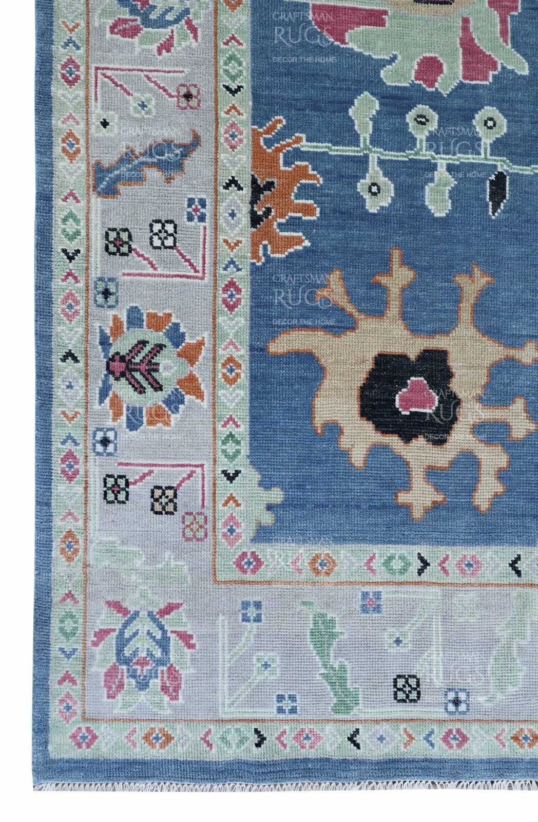 Oushak Hand Knotted Blue 4×6, 5×8, 6×9, 8×10, 9×12, 10×14, 12×15 Wool Area Rug