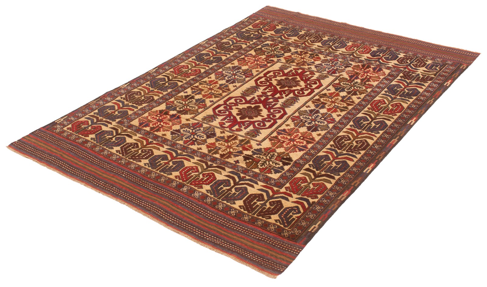 Vintage 6’7″ x 9’1″ Traditional Hand Knotted Vegetable Dye Wool Area Rug