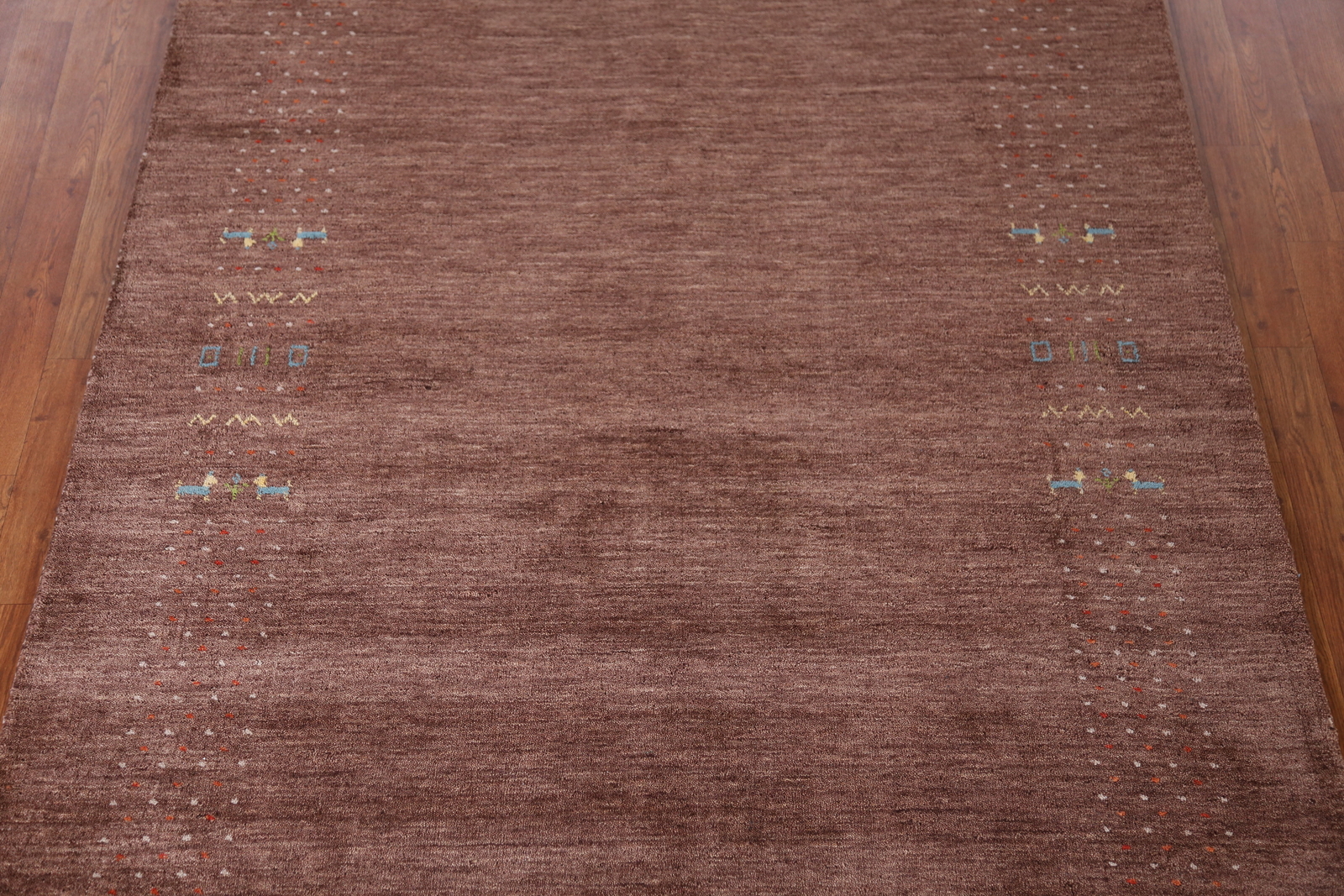 Soft and Plush Brown Gabbeh Hand-knotted Wool Rug 5×8 ft.