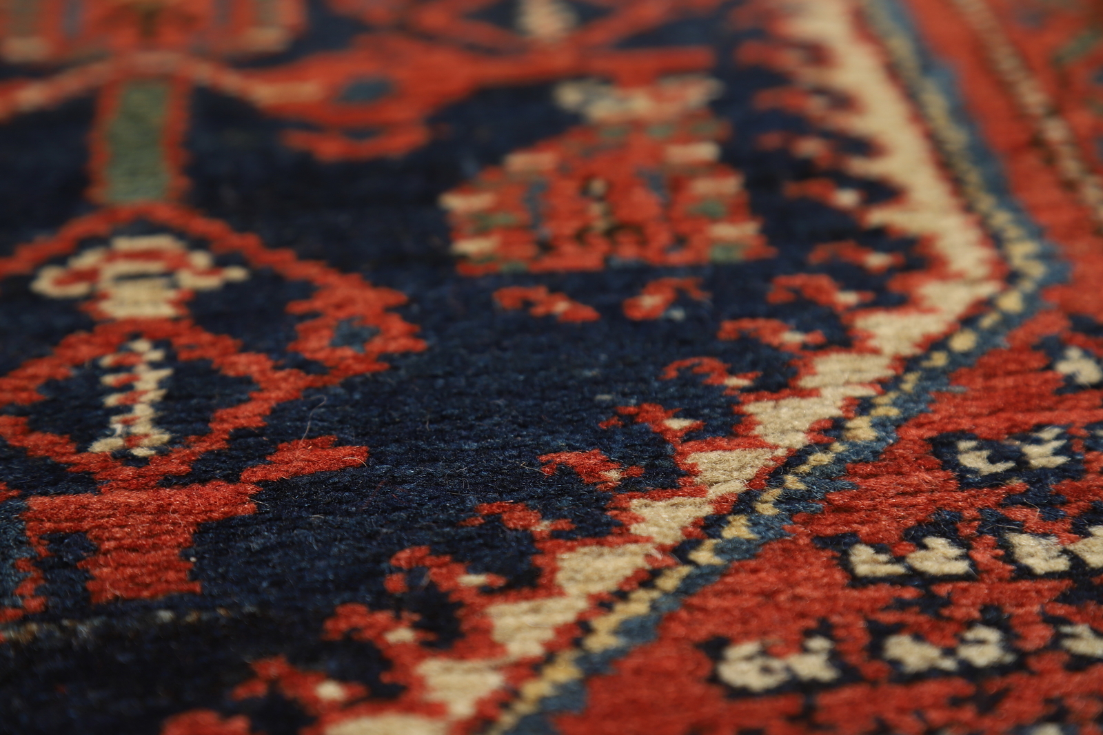 Vegetable Dye Antique Malayer Navy Blue Wool Hand-knotted Traditional Rug 5×6