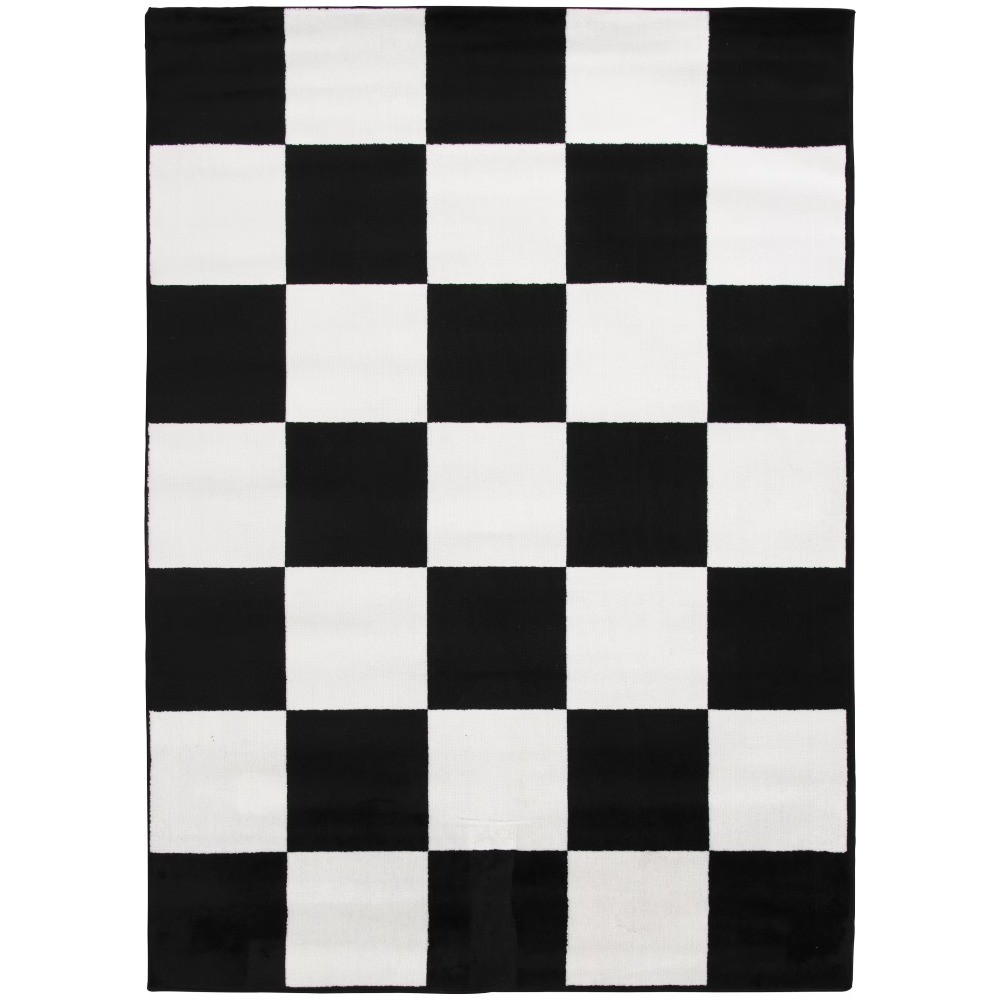 5×7 Black and White Checkered Indoor Area Rug