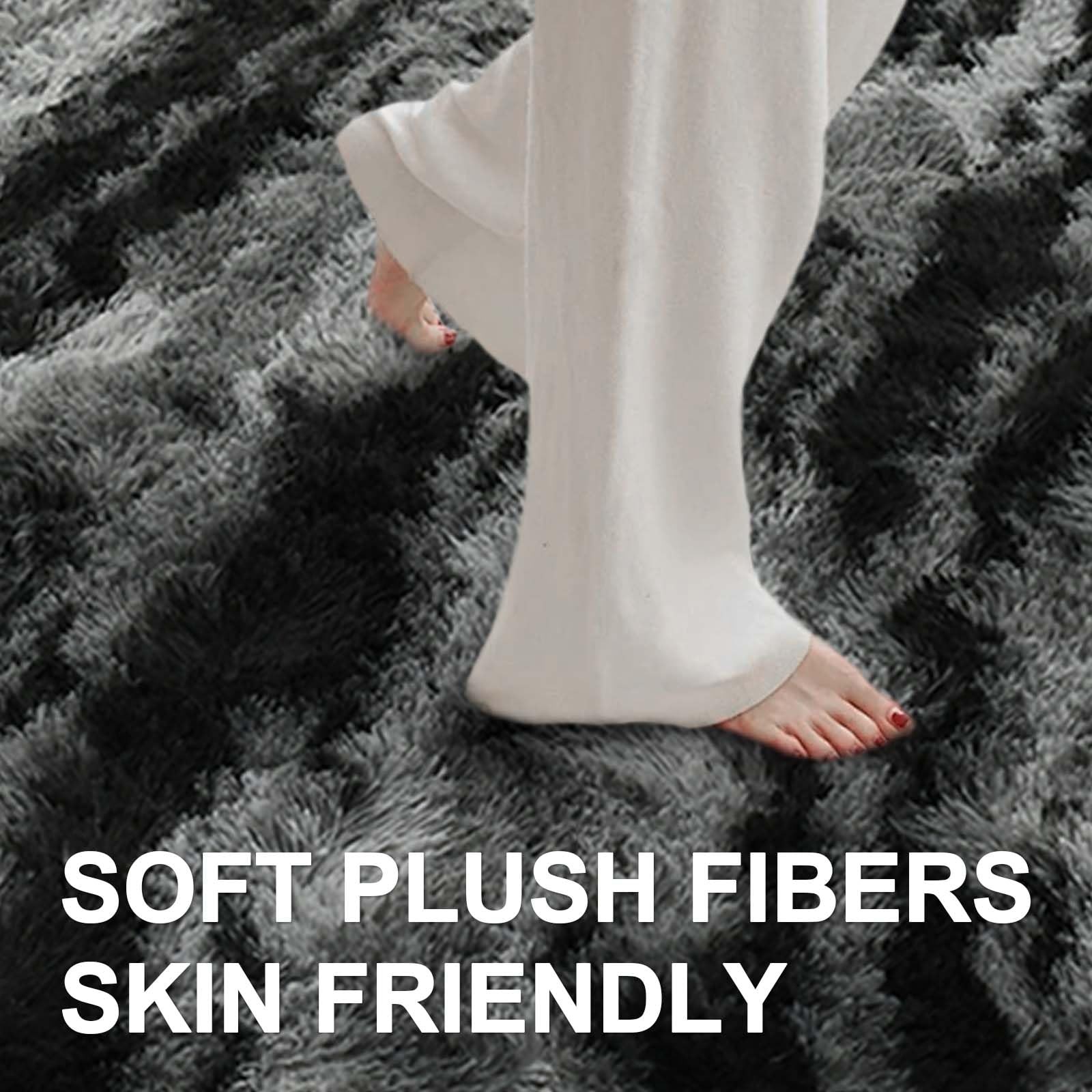 Area Rugs for Living Room, 5×7 Feet Soft Fluffy Shagg Plush Rug High Pile Large
