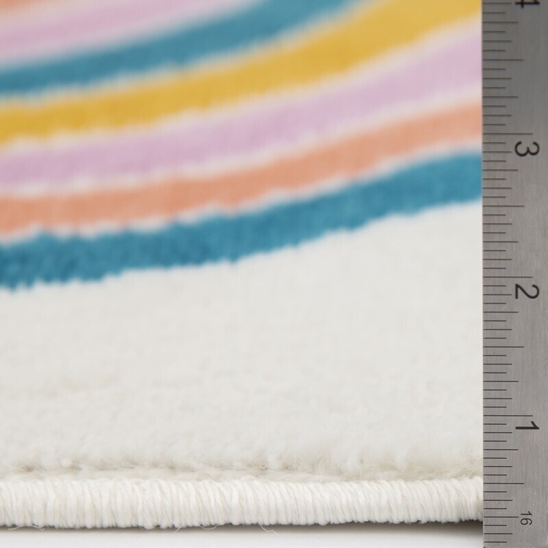 Rainbow Arches Indoor Rug Stain Fade Resistant Soft Durable High Traffic Ivory