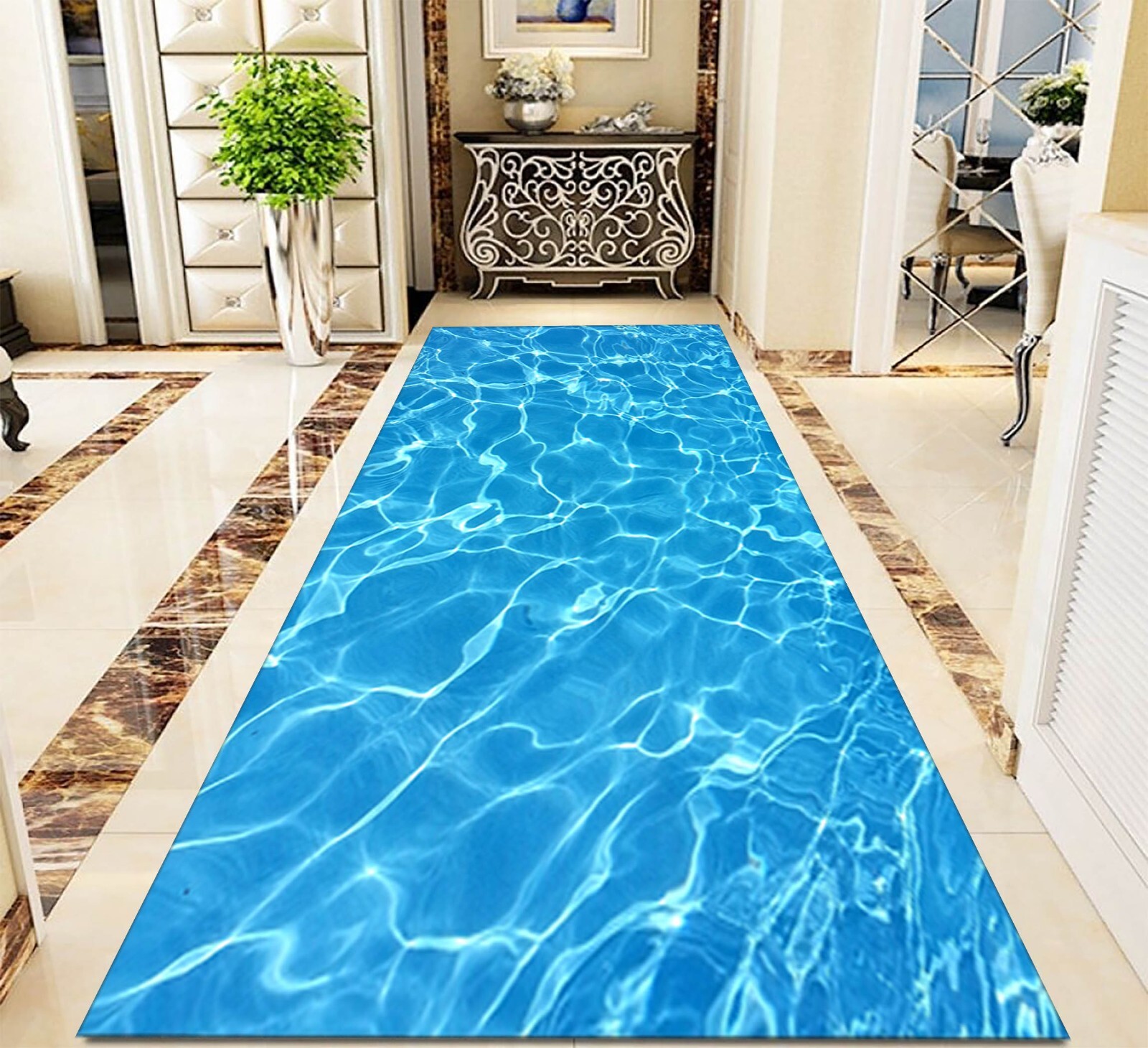Sea Rug,Water Surface Rug,Beach Rug,Sea Look Rug,Ocean Rug,Summer Rug,Runner Rug