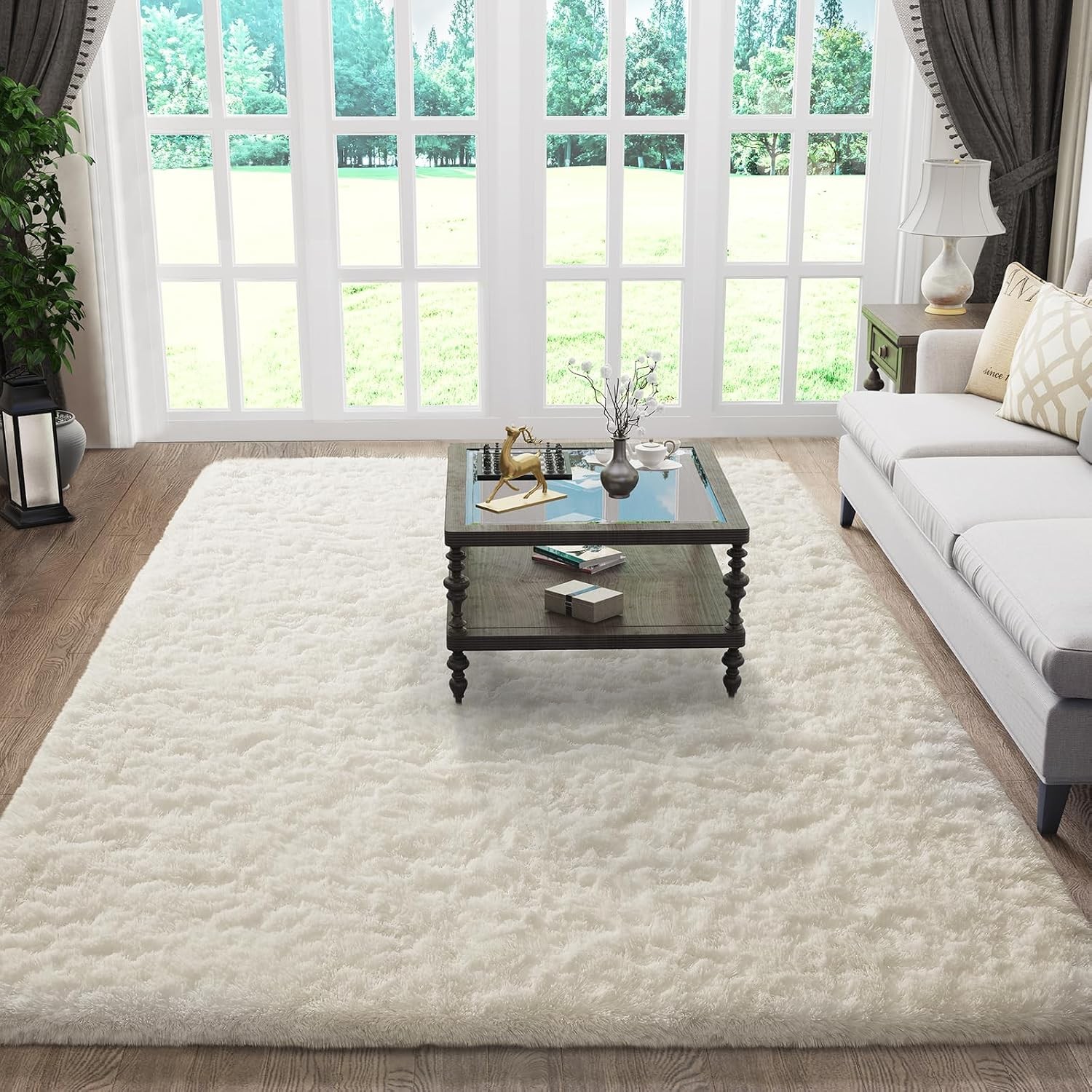 Ophanie Rugs for Living Room, Upgrade Non-Slip Fluffy Soft 5×8 Area Rug, Shag La
