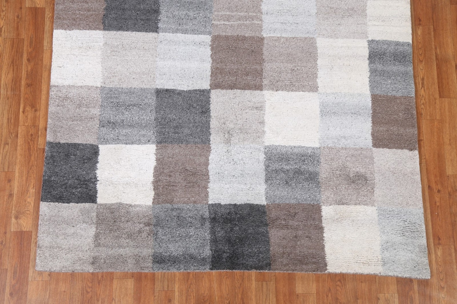 Checkered Wool Oriental Area Rug 5×8 Contemporary All-Over Handmade Modern Rug