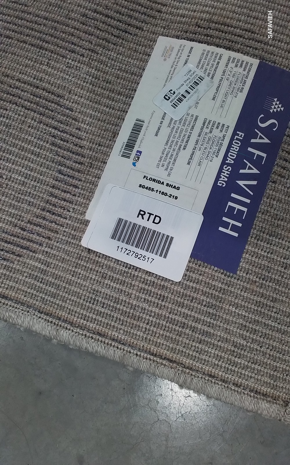 GREY / LBLUE 2′-3″ x 19′-0″ Flaw in Rug, Reduced Price 1172792517 SG455-1160-219
