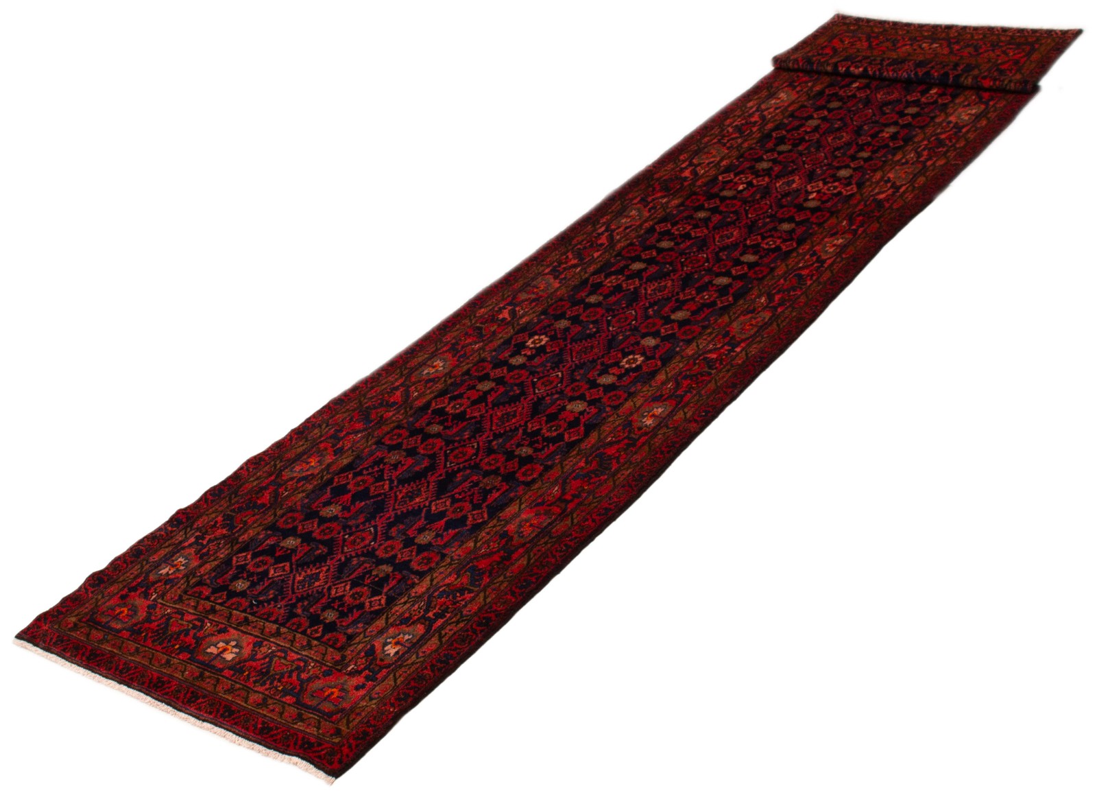 Vintage Hand-knotted Runner Rug 3’5″ x 17’1″ Traditional Oriental Wool Carpet