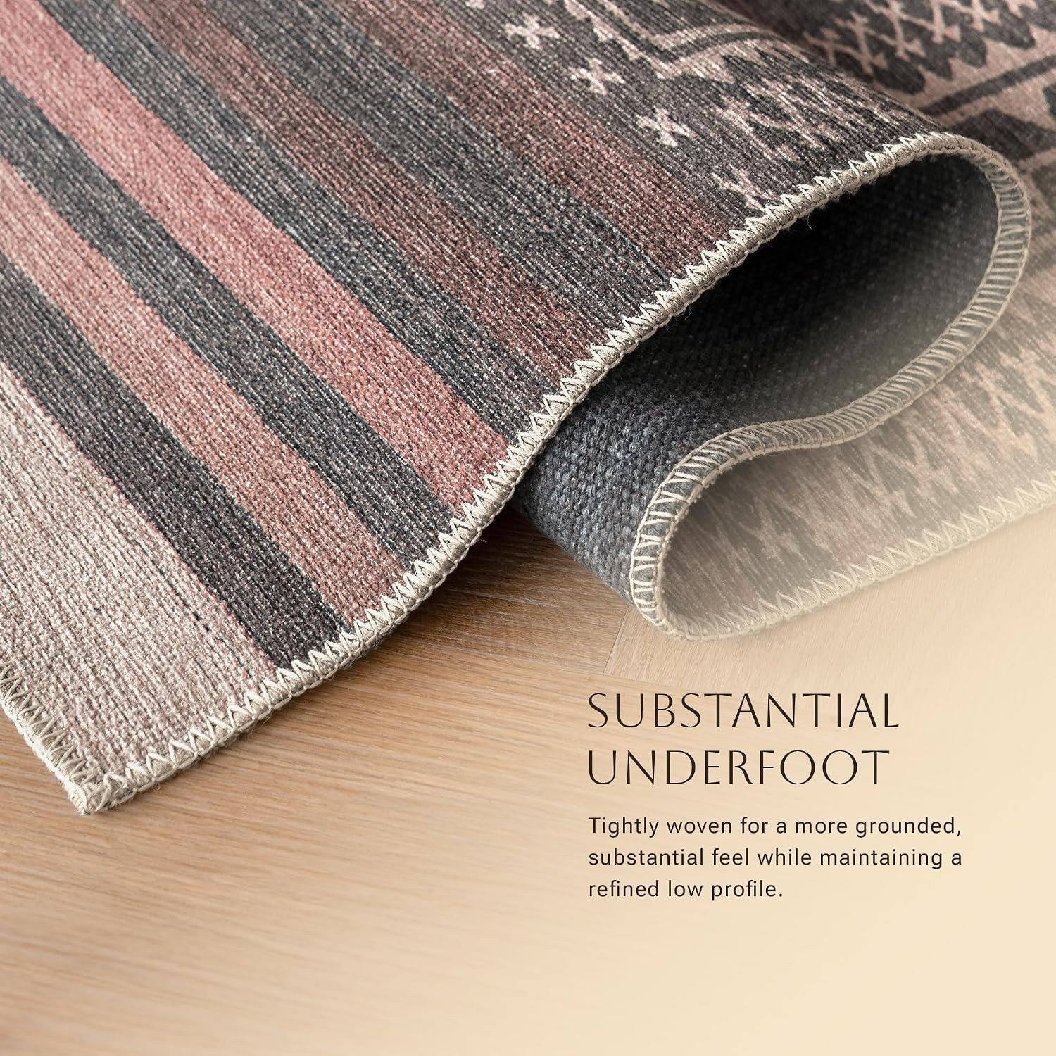 Vibe Stripe 8’3” X 11’6” Area Rug – Sand, Charcoal & Clay Heritage Flatweave, Lo