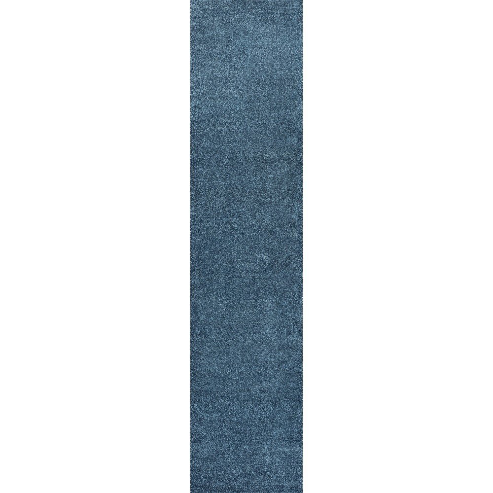 Haze Solid Low Pile Area Rug Turquoise