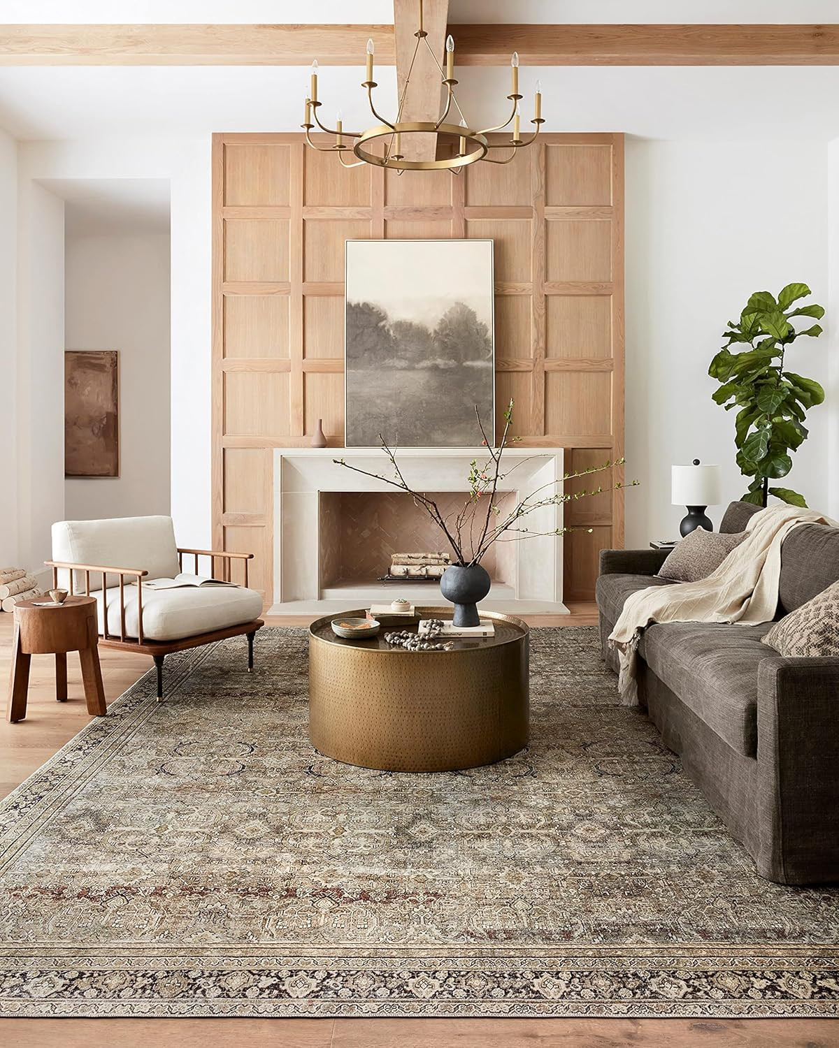 Loloi Layla Collection LAY-03 Olive/Charcoal 5′-0″ X 7′-6″ .13″ Thick Area Rug,