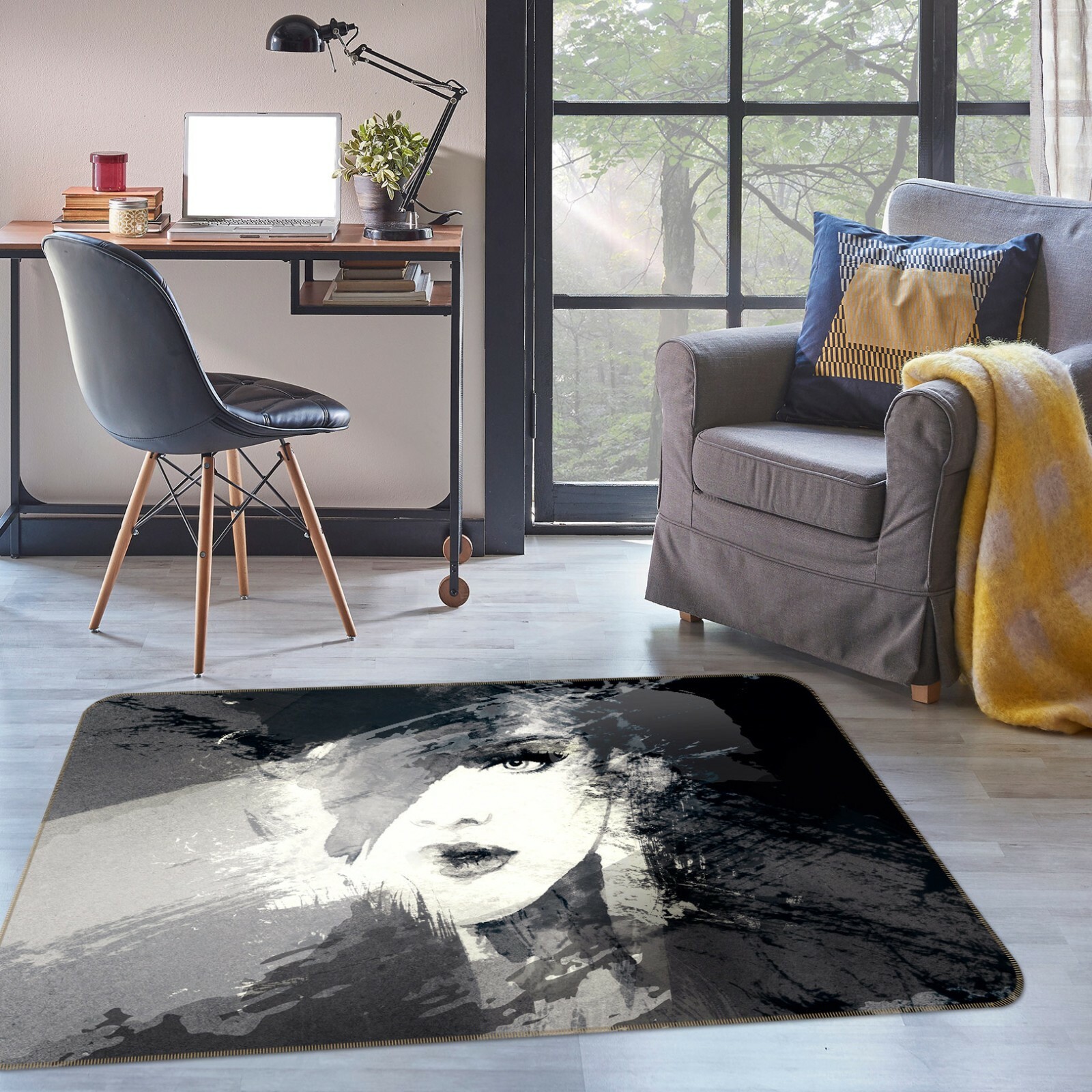 3D Hand Painting Girl ZHUA224 Game Non Slip Rug Mat Photo Carpet Amy