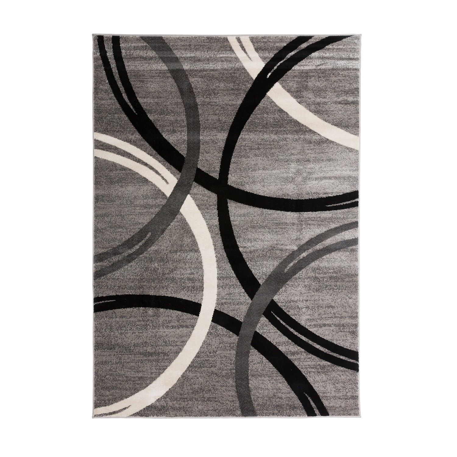 Rugshop Rugs for Living Room Contemporary Abstract Circles Design Gray Area Rug