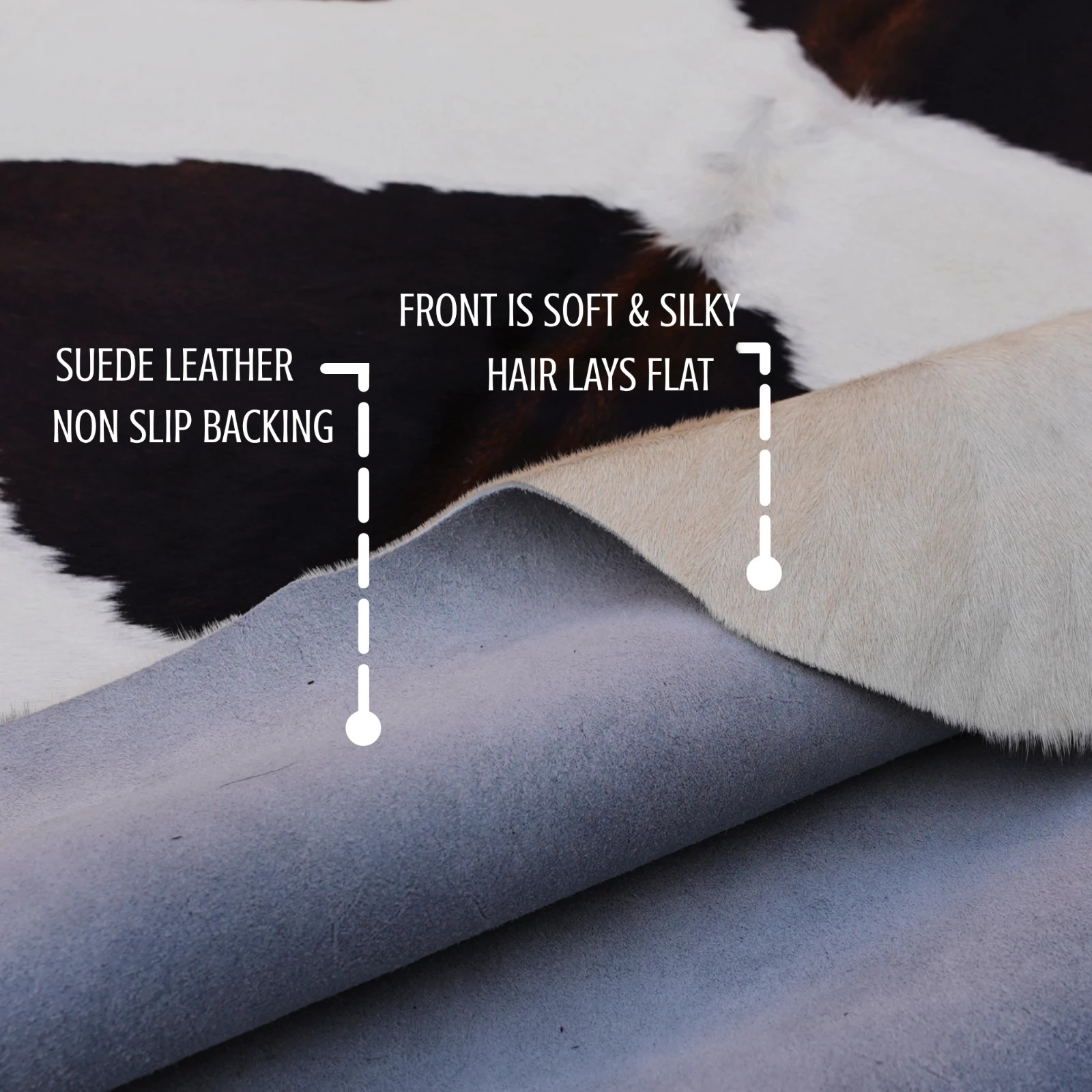 Natural Tricolor Cowhide Rug – 5′-6″ x 5′-4″