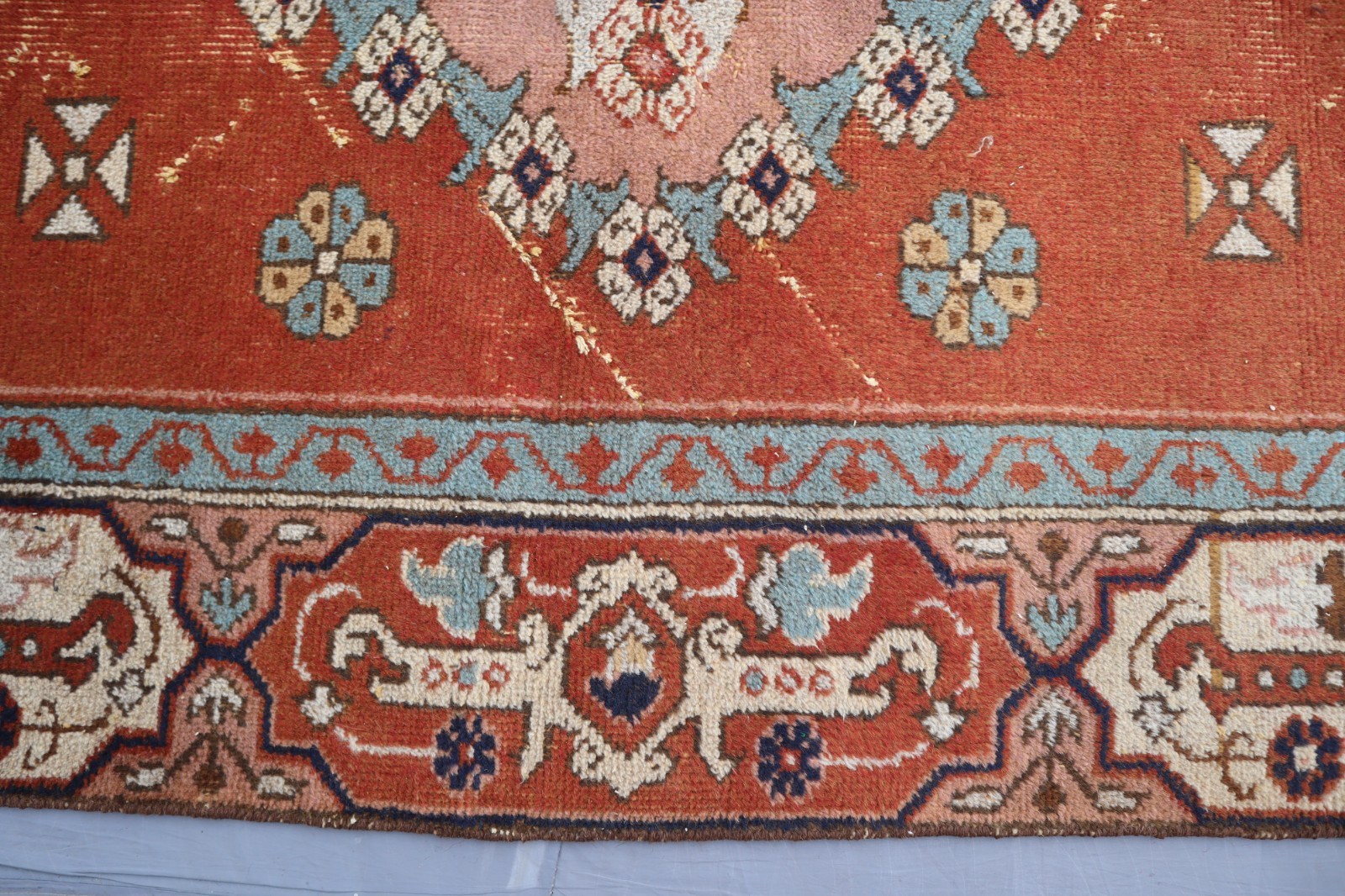 4’3 x 8’3 ft Rust Red Afghan Handmade Wool rug / Home and Living / Kids Area Rug