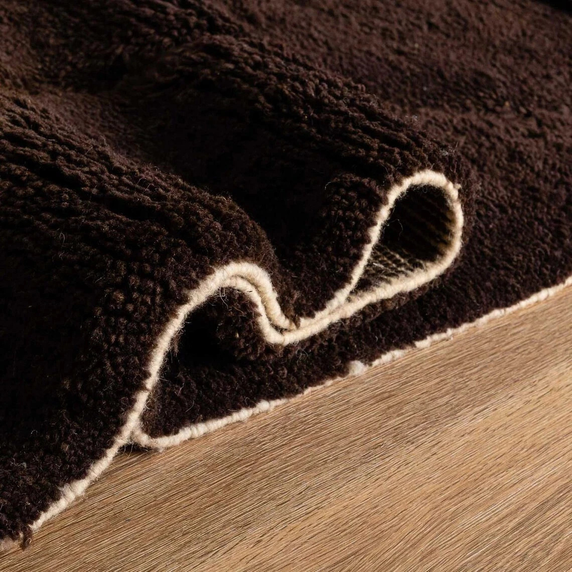 Moroccan rug – Beni Ourain rug – berber rug – Brown moroccan rug -Shag Area rugs