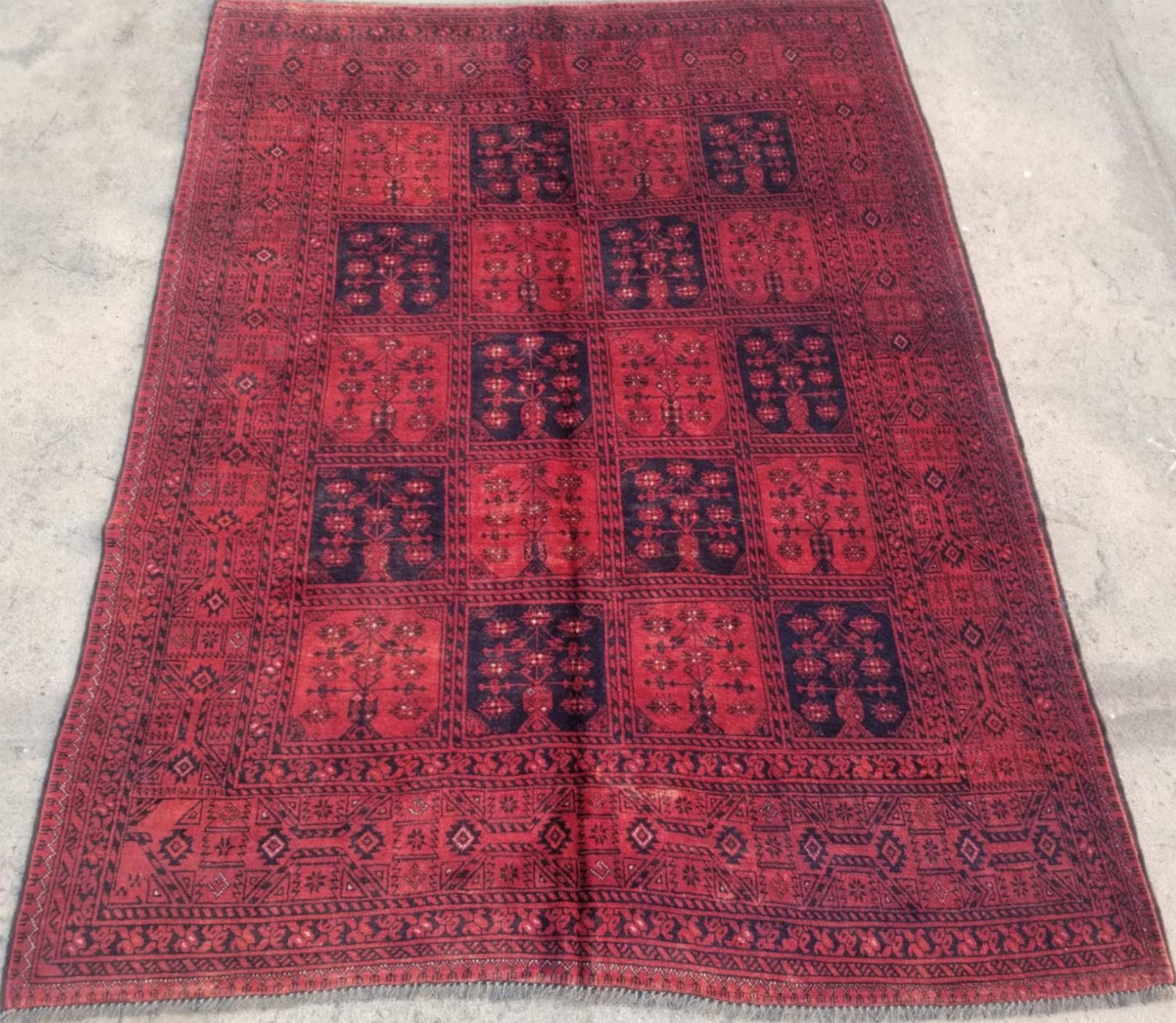 Vintage Traditional Handmade Afghan Khal Mohammadi Tribal Wool Rug 8.5×6.3ft