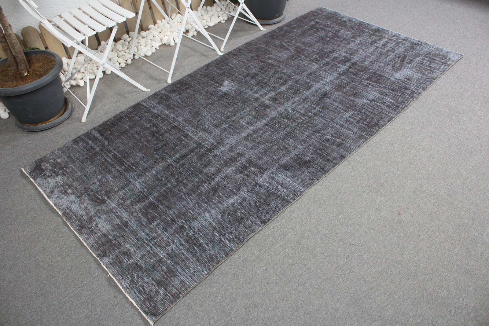 Vintage 4×8,1 ft Rug, Turkish Rug, Gray Oriental Wool Rug