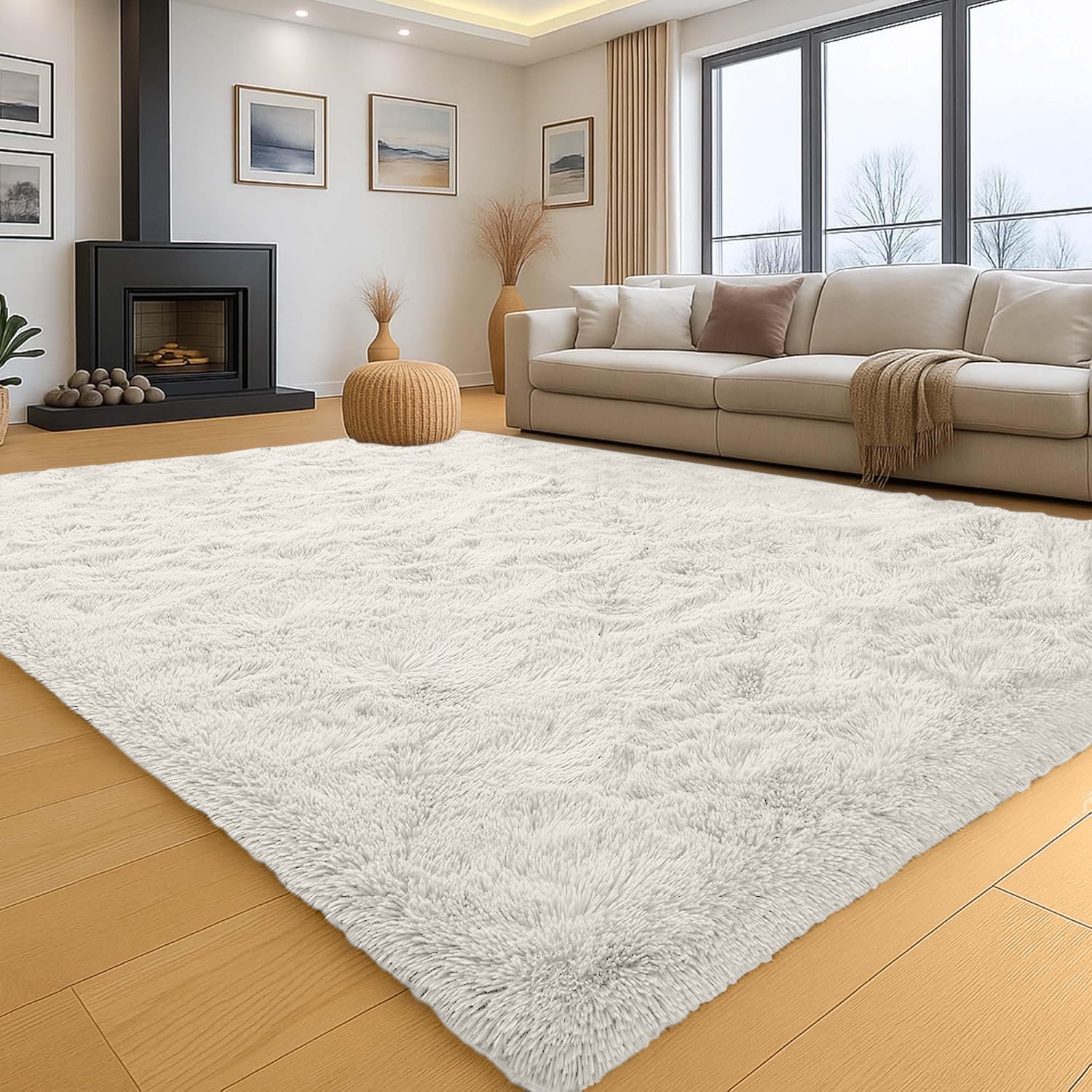 Indoor Shaggy Area Rugs for Living Room Bedroom Soft Fluffy Floor Mats Carpets
