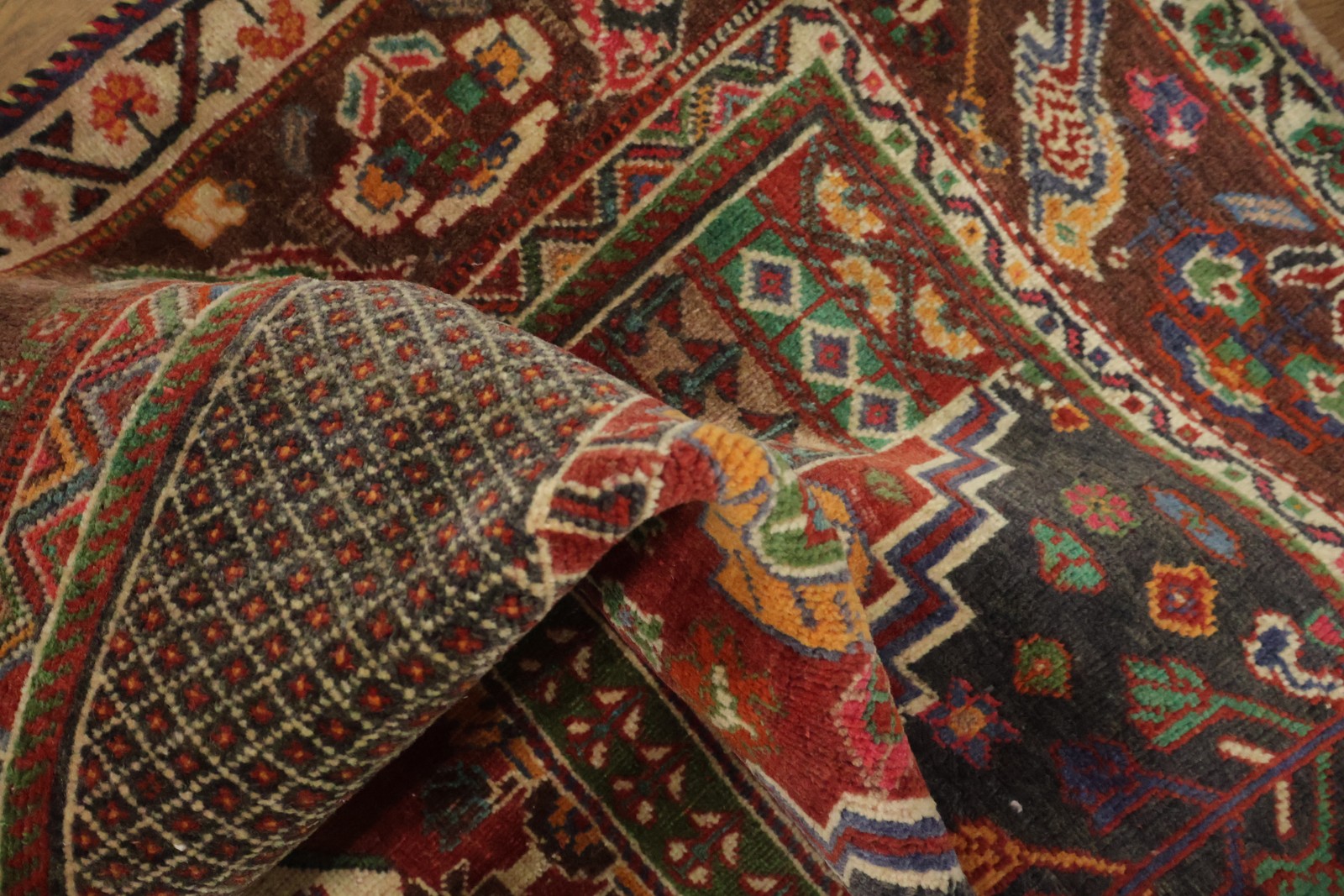 Vintage Traditional Tribal Area Rug 5×8 Wool Hand-knotted Geometric Nomad Carpet