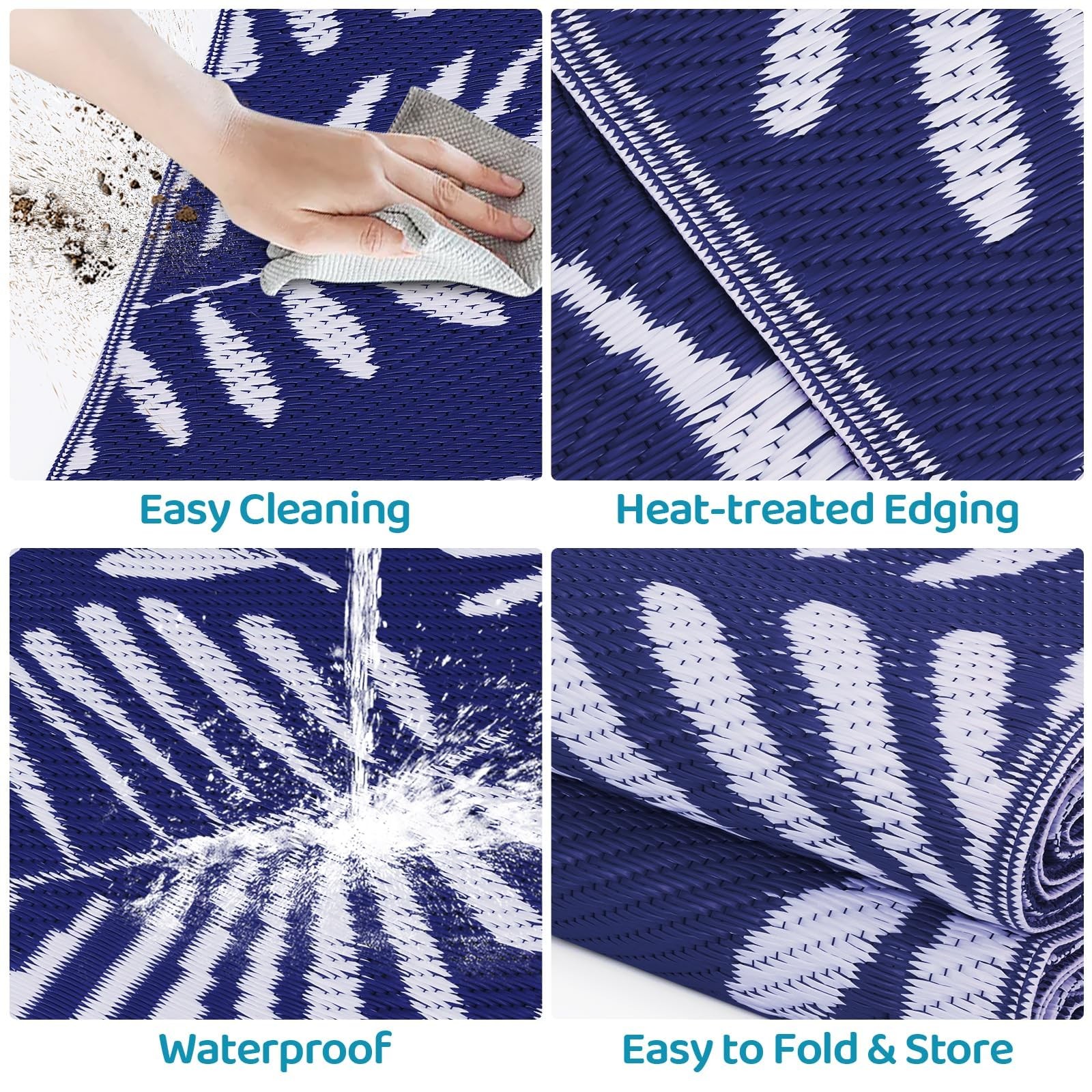 Outdoor Rug, Patio Rug, Plastic Straw Camping Rugs, Large Waterproof Area Rug…