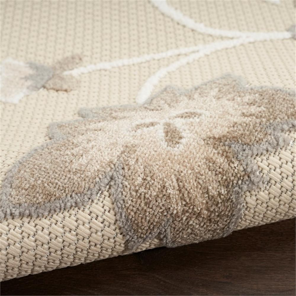 Pemberly Row 63×89″ Farmhouse Fabric Outdoor Rug in Beige Finish