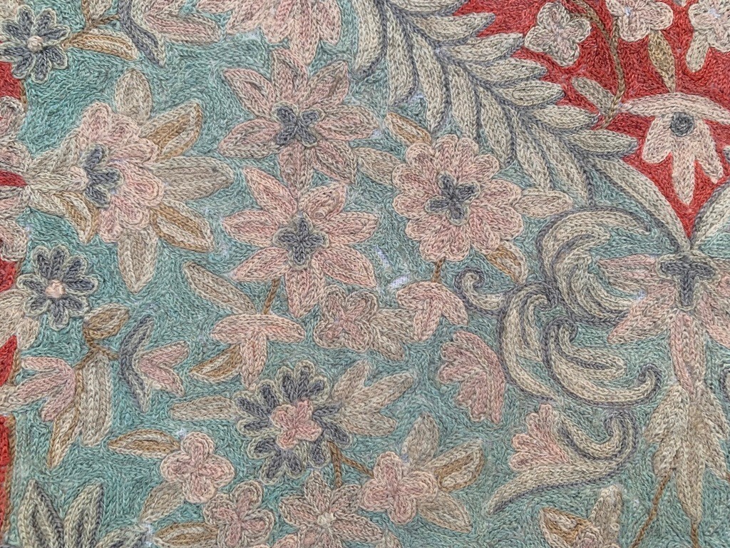 Vintage French Style Aubusson Rug Needlepoint Chain stitch Rug 2×4 ft Free Ship